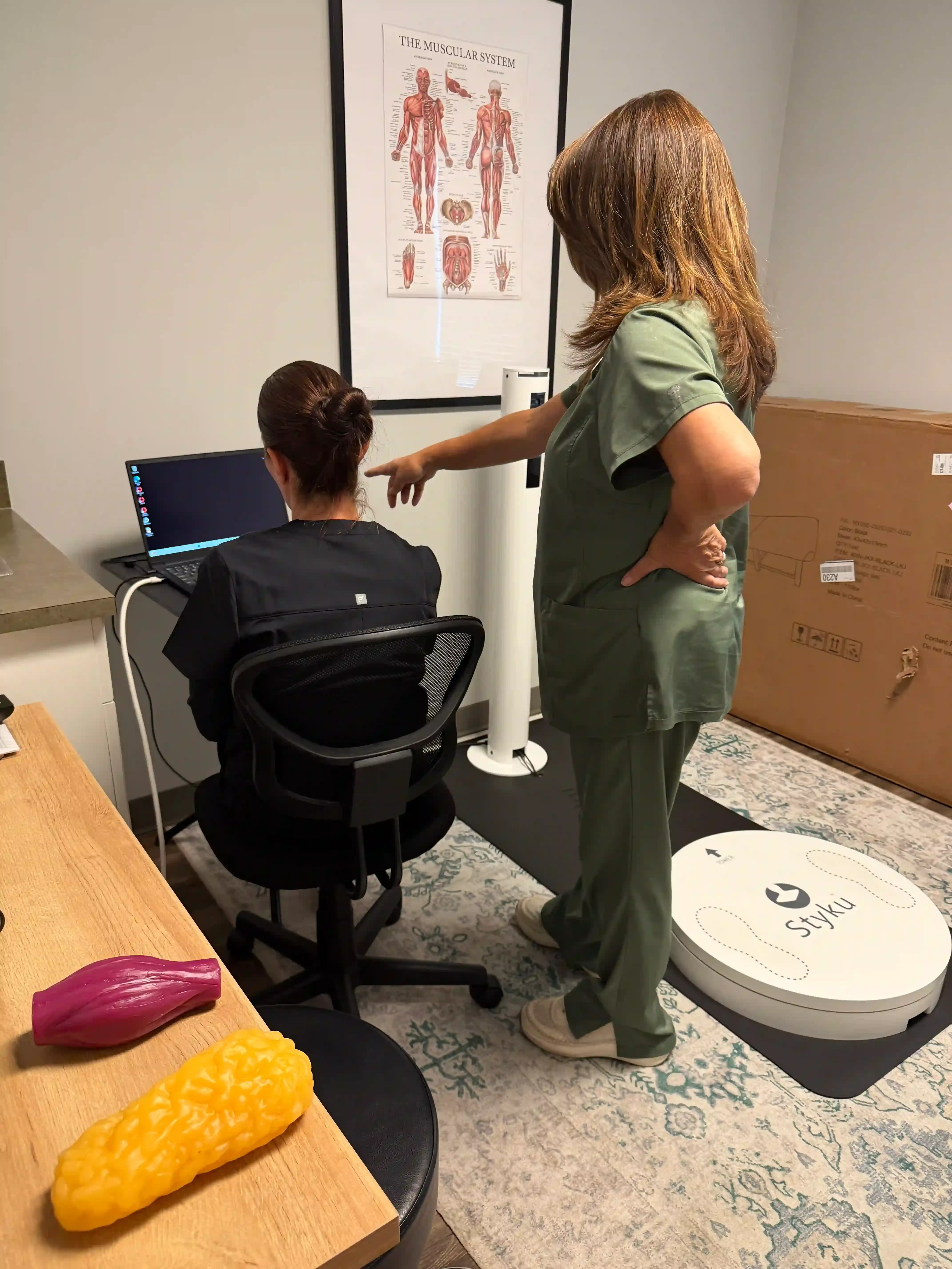Styku 3D body composition scan tracking lean mass for a building lean muscle plan at Aspire Trim Clinic, Matthews, NC