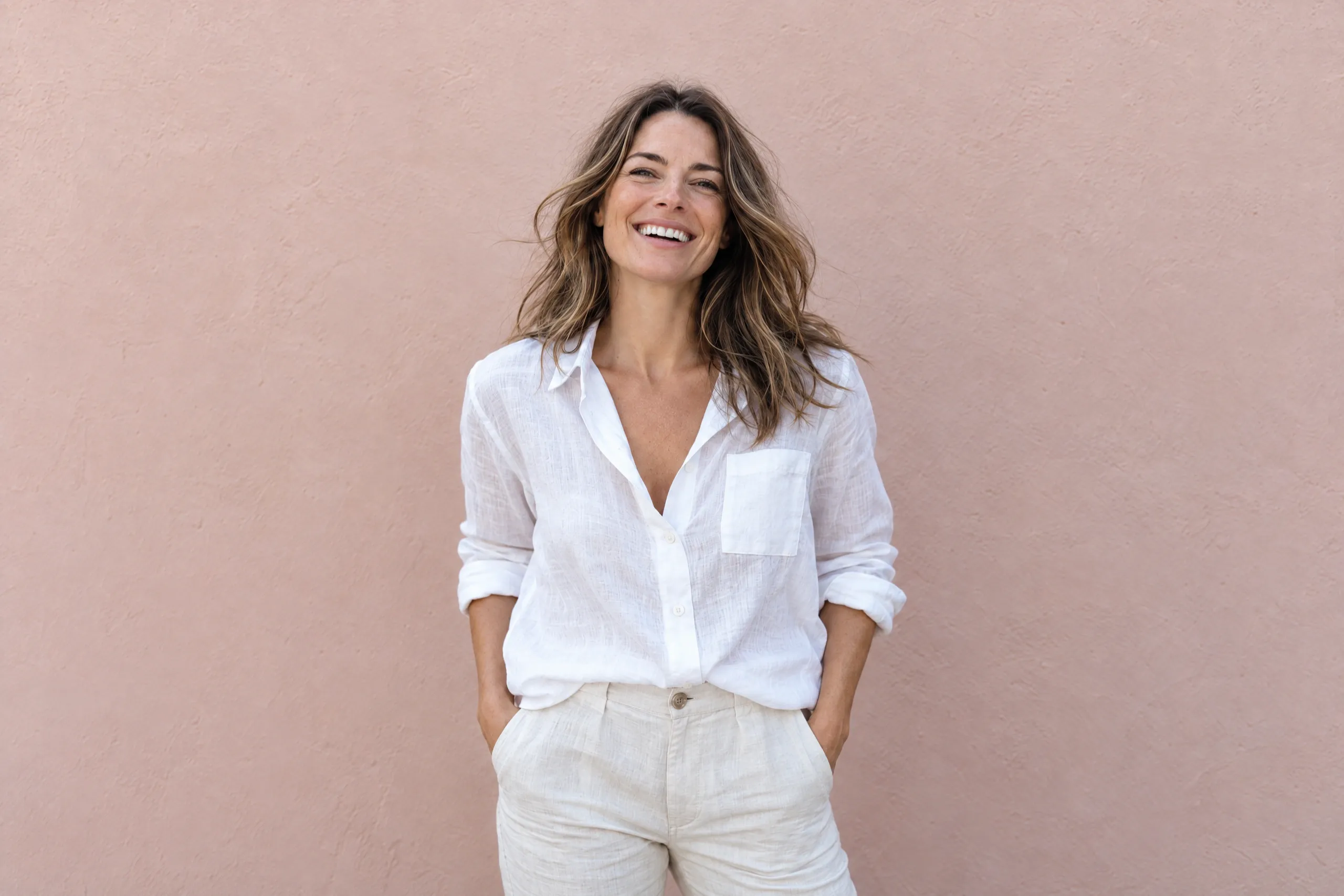 Woman standing confidently after non-surgical body treatments at Applegate Dentistry and MedSpa in Covington, KY