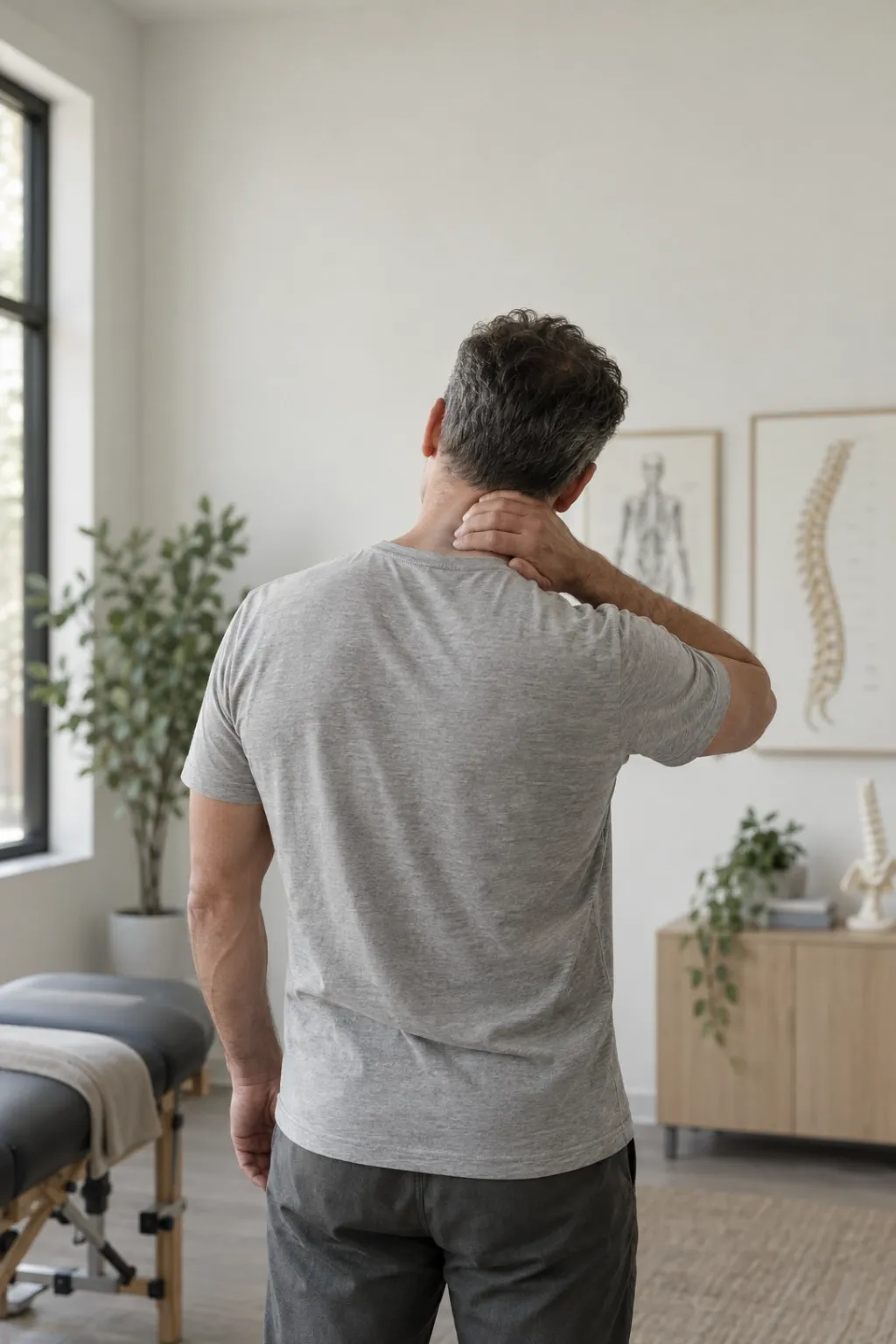 Patient standing with improved upright posture after chiropractic adjustments in Camarillo, California