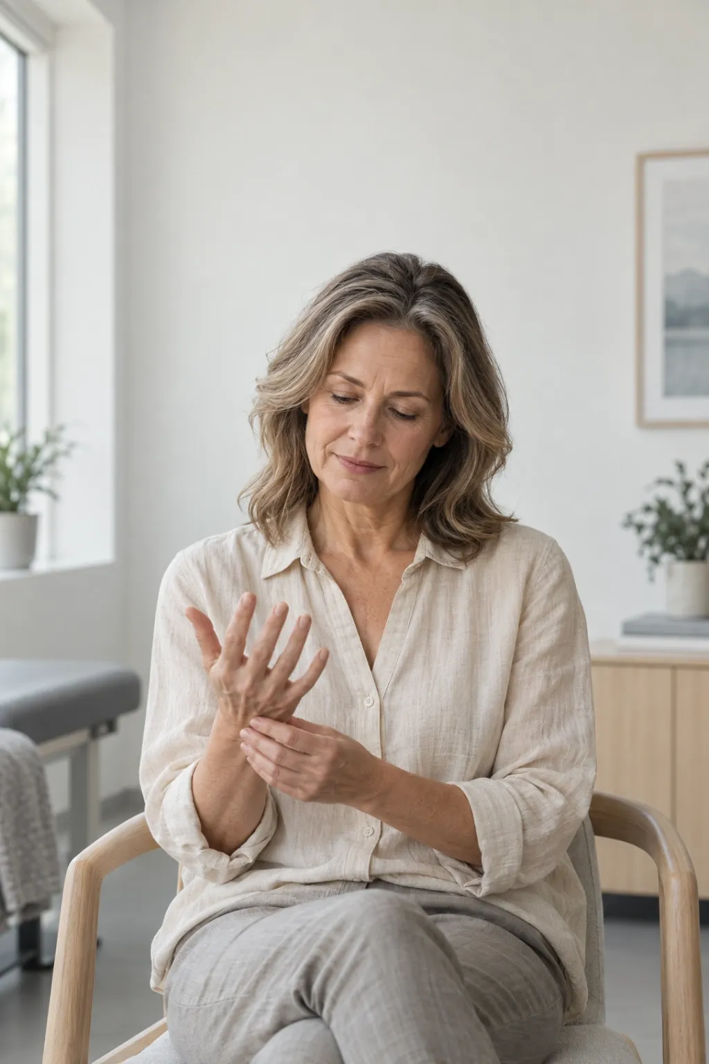 Patient describing leg numbness and tingling symptoms during a nerve evaluation consultation in Camarillo, CA