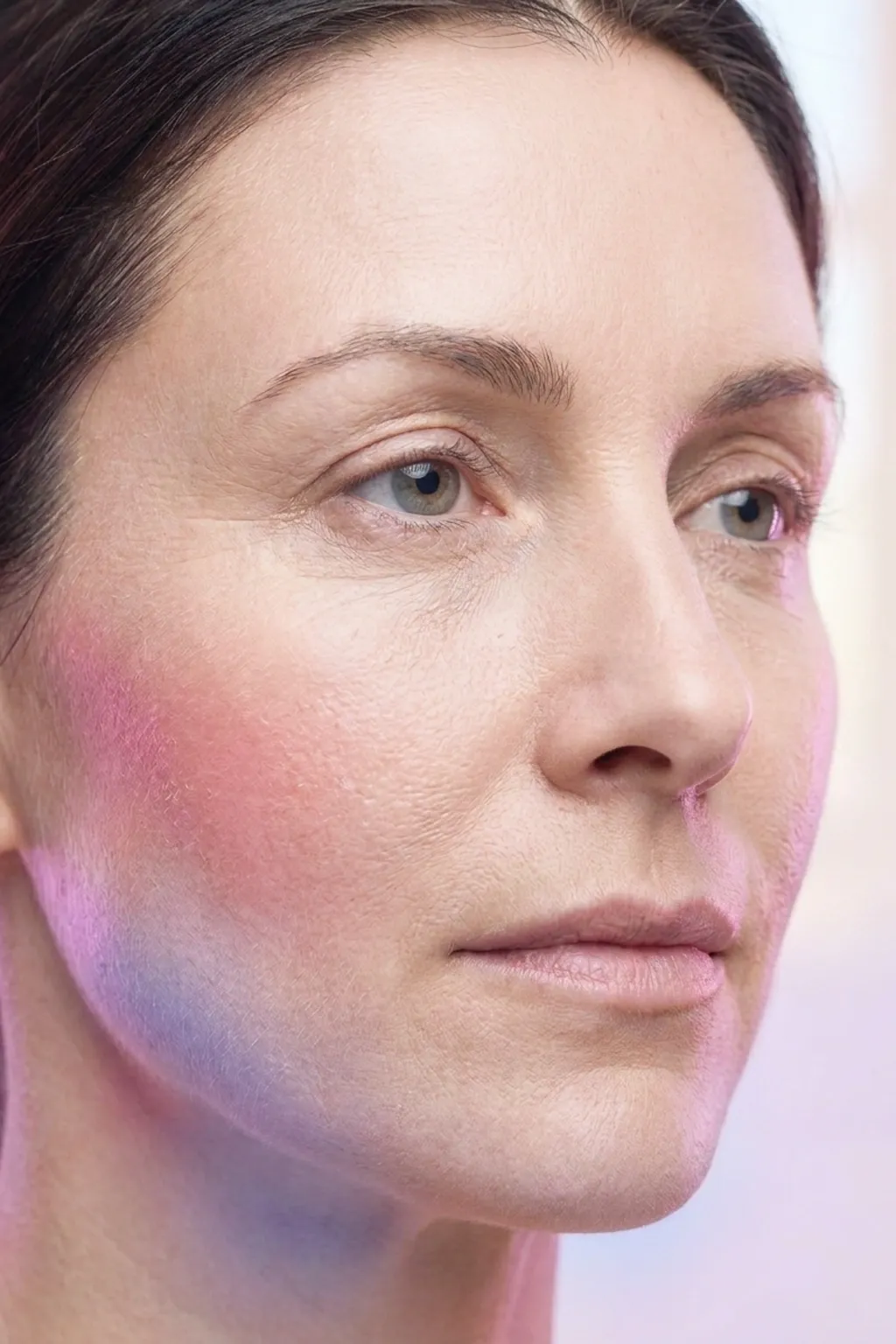 Close view of flat, dehydrated facial skin texture assessed during a consultation at Applegate MedSpa Covington