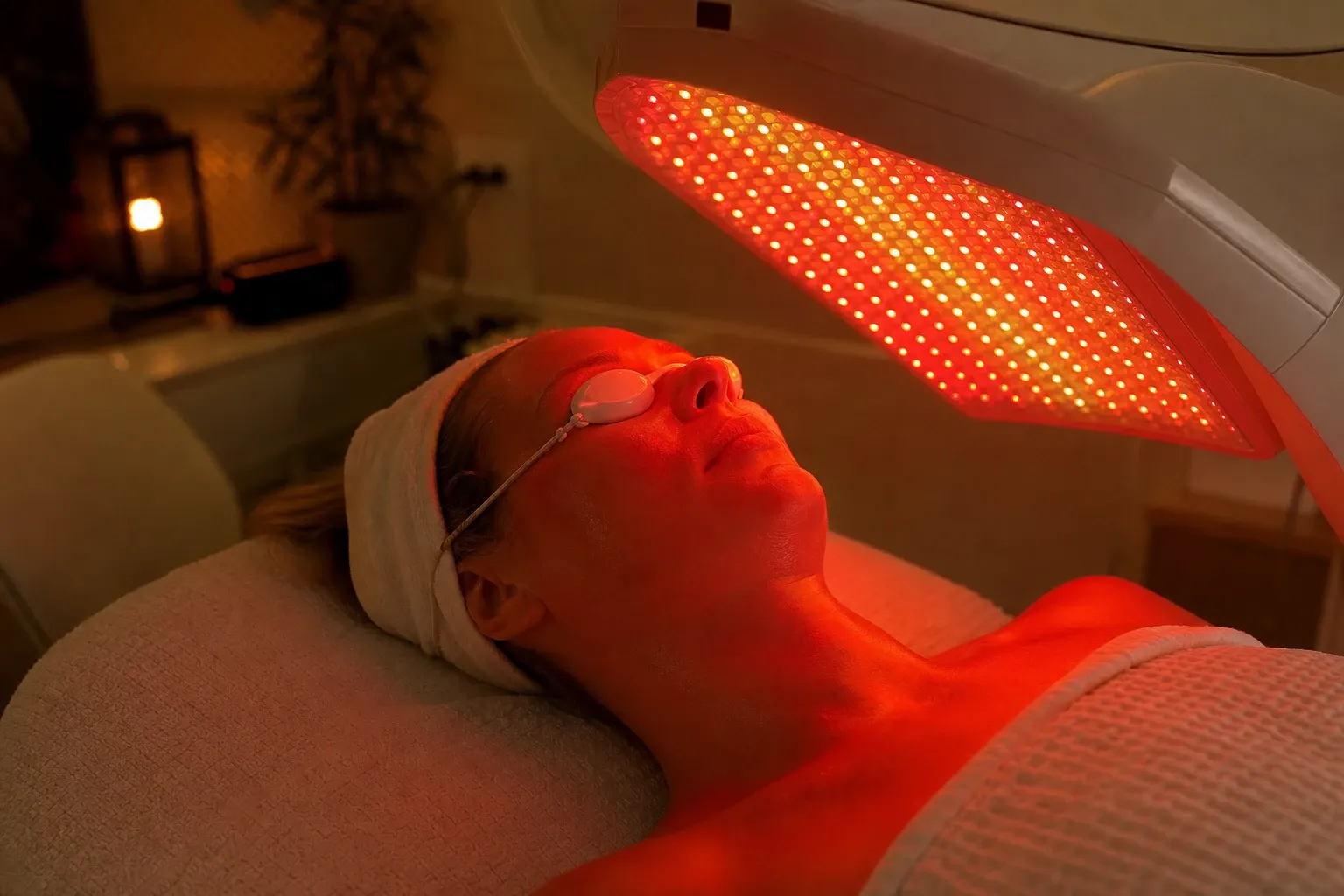 Treatment comparison visual for LED light therapy and skin options at Desert Oasis Wellness and Med Spa in Lake Havasu City