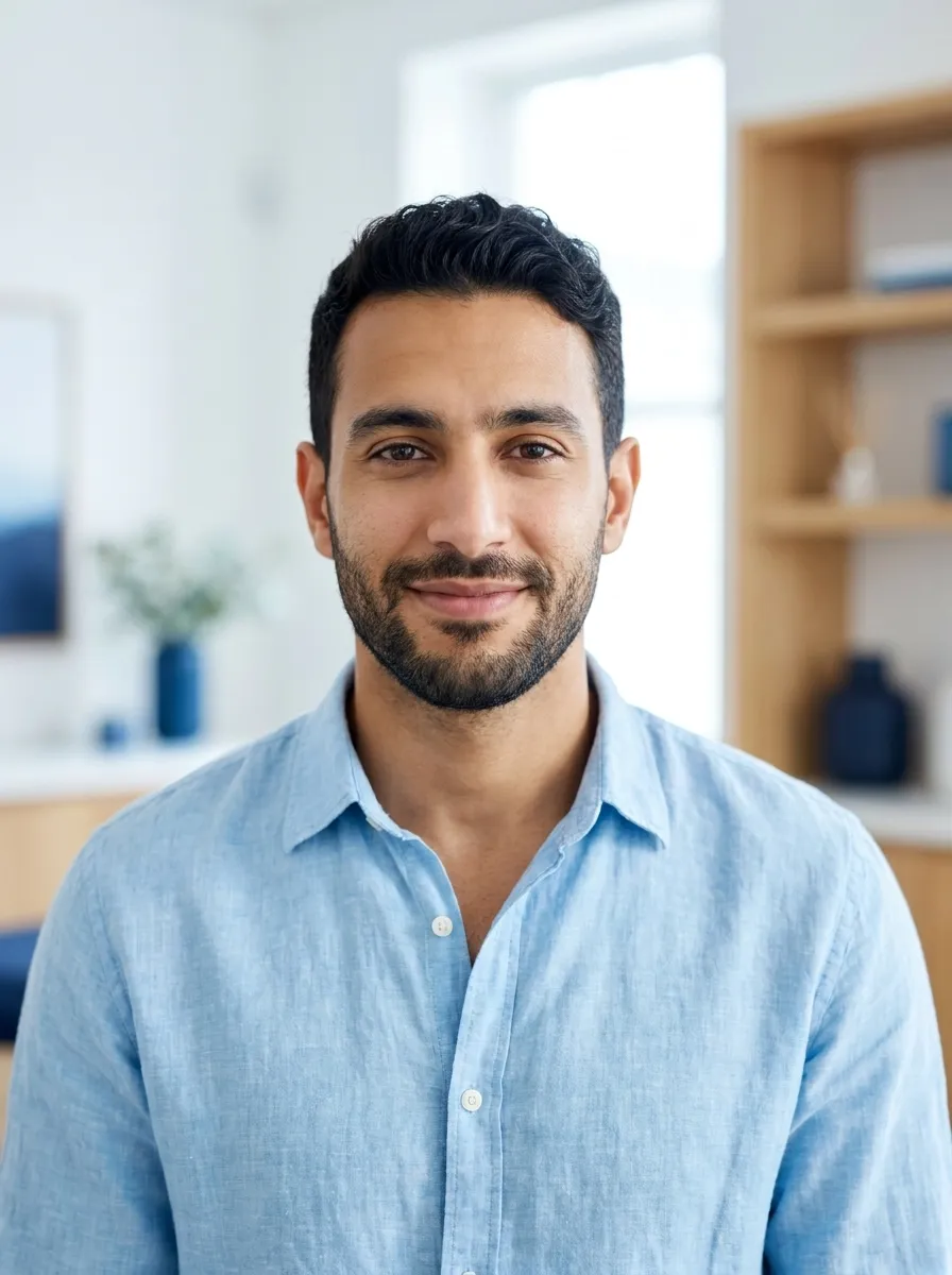 Confident adult patient considering cranial facial release at a chiropractic clinic in Naples FL