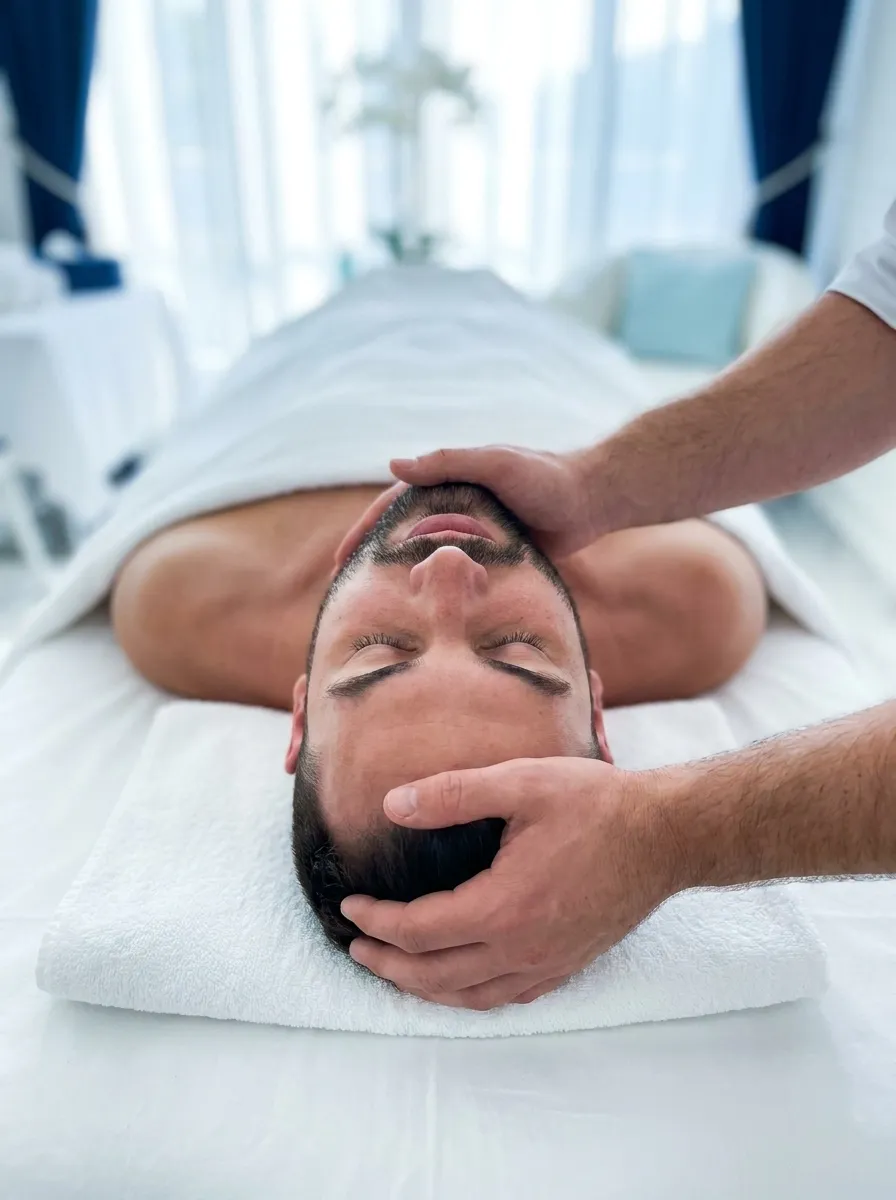 Patient breathing easily after cranial facial release treatment at Bergtold Chiropractic in Naples