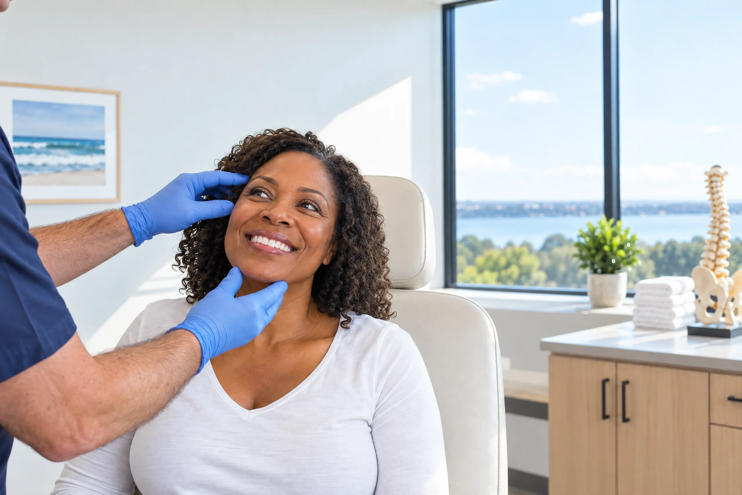 Woman receiving Botox for pain injections for chronic migraine at Ready Pain Management in Gulf Breeze, FL