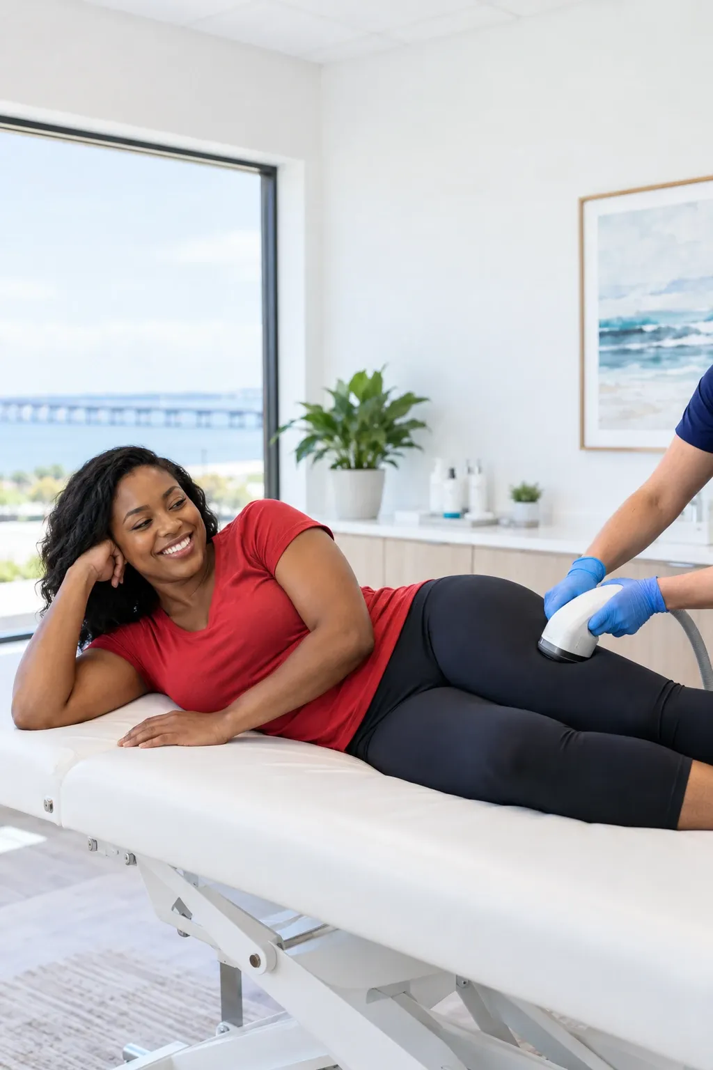 Illustration of fat chambers and connective tissue bands that create cellulite, Ready Pain Management Gulf Breeze
