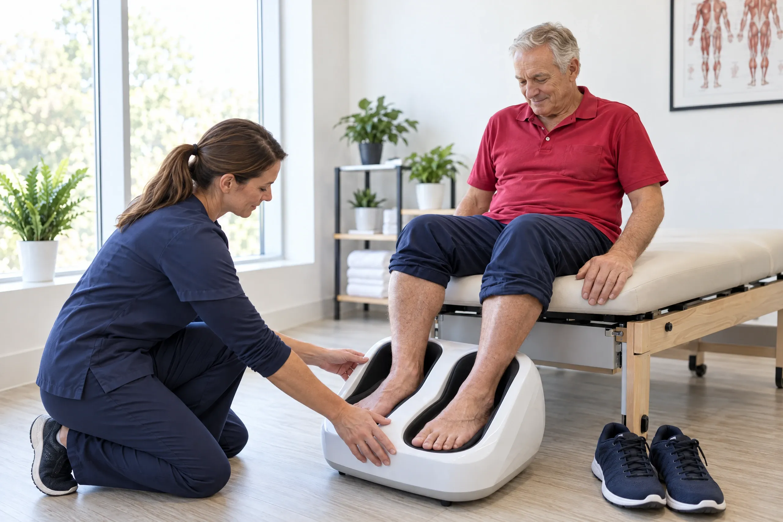 Older adult resting tingling feet before neuropathy treatment at Ready Pain Management in Gulf Breeze, FL