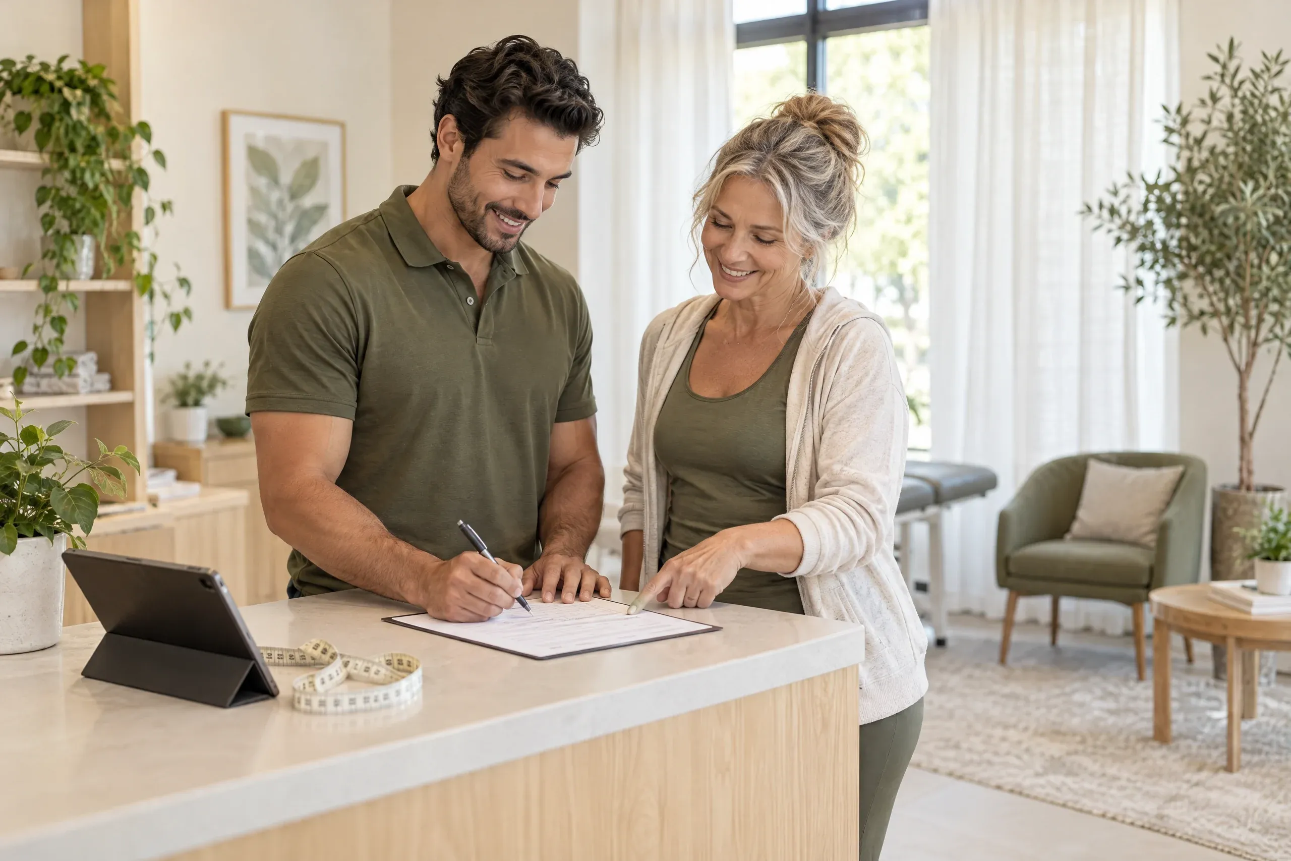 Weight loss coaching packages consultation with a client at Aspire Trim Clinic in Matthews near Charlotte, NC