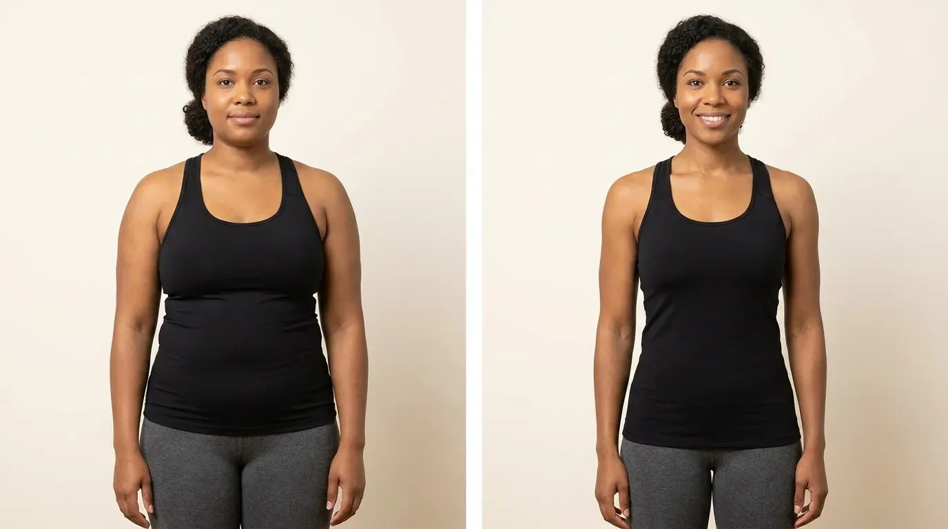 Before and after results from the Aspire Trim Clinic weight loss program in Charlotte, NC, individual results vary