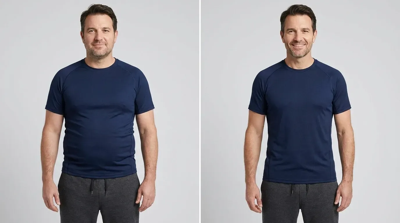 Before and after results from the Aspire Trim Clinic weight loss program in Charlotte, NC, individual results vary