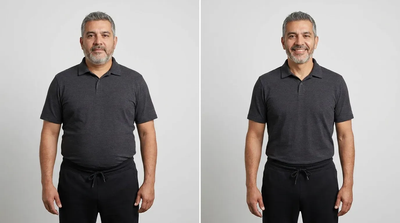 Before and after results from the Aspire Trim Clinic weight loss program in Charlotte, NC, individual results vary