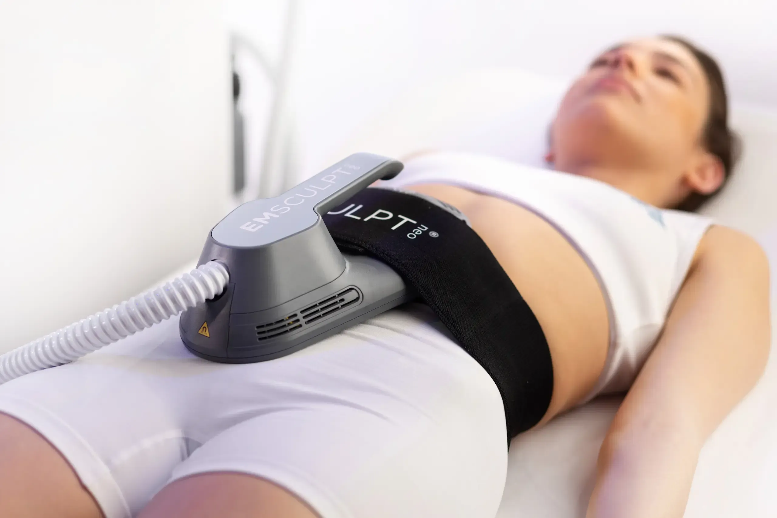 Patient receiving Emsculpt Neo body contouring at Pain Treatment Center of Maryland in Reisterstown