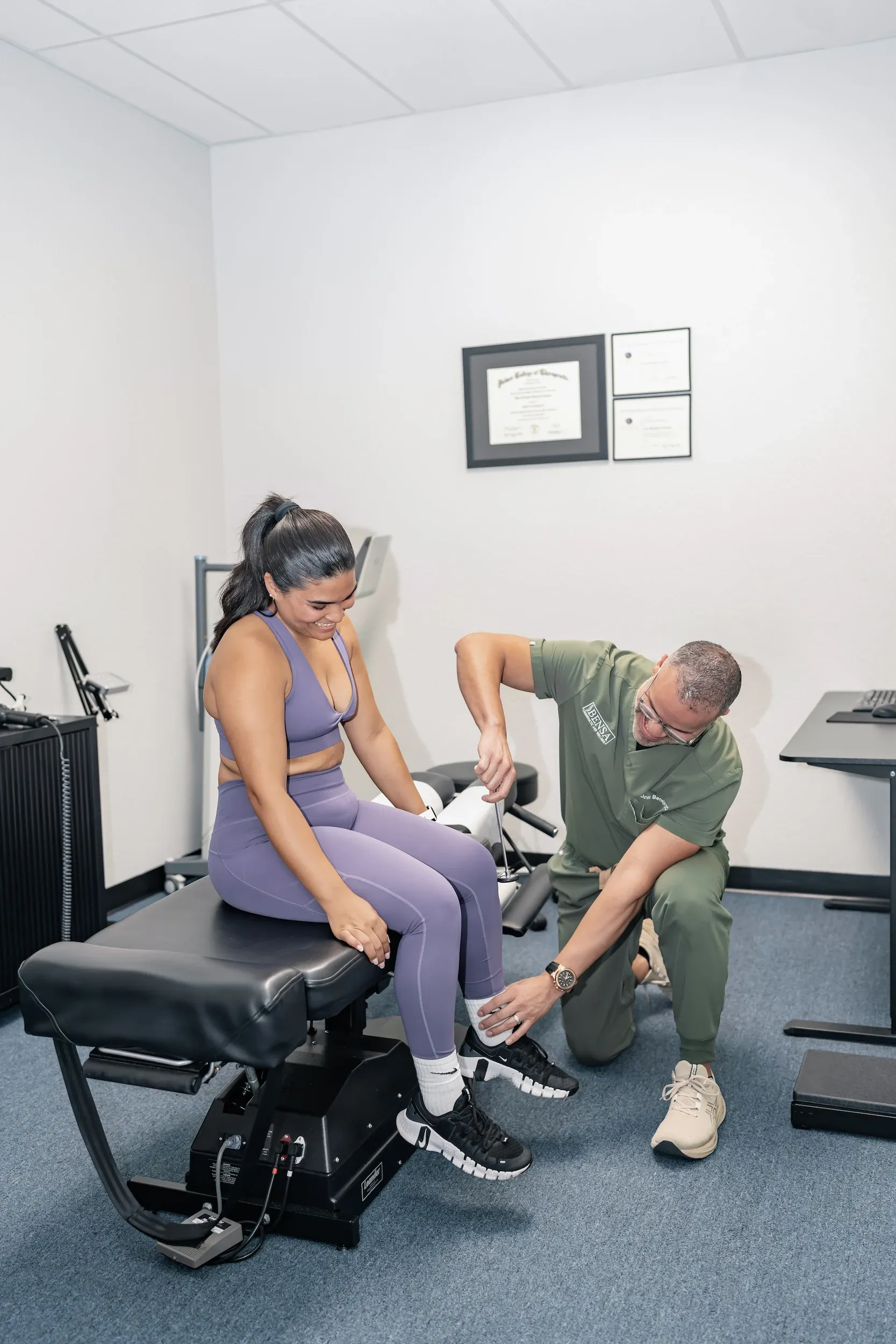 Before and after soft tissue mobilization transformation at Bensa Chiropractic Bradenton