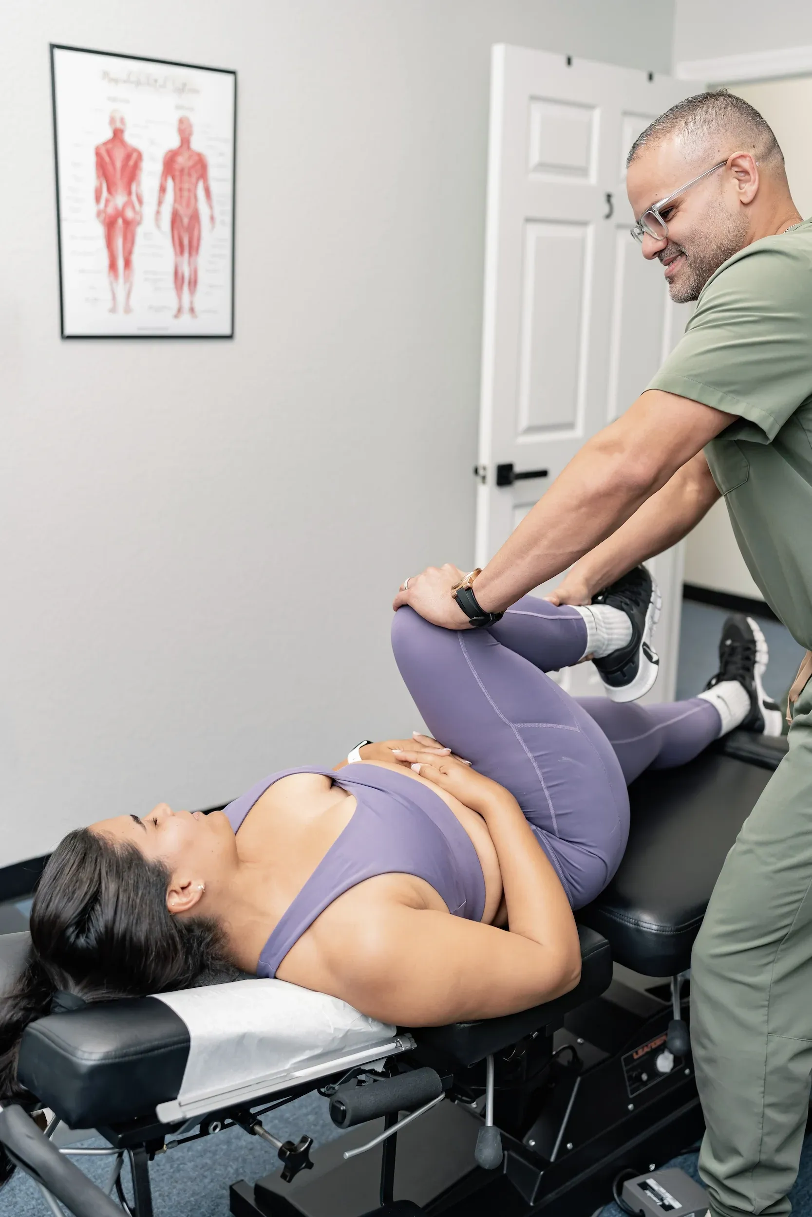 Before and after spinal decompression results showing improved mobility at Bensa Chiropractic Bradenton