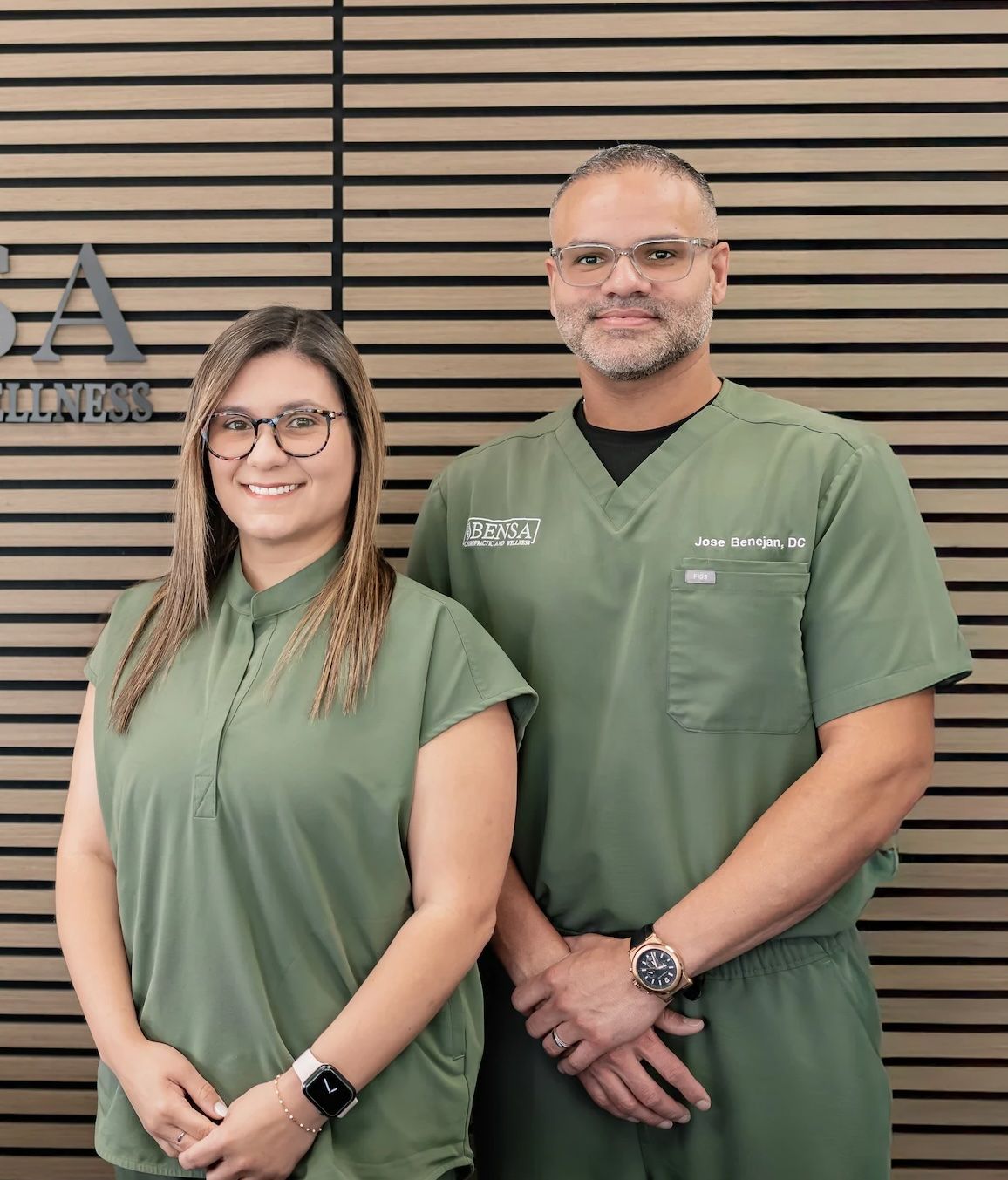 Dr. Benejan Lorenzo and Dr. Santana Rodriguez chiropractors at Bensa Chiropractic Bradenton