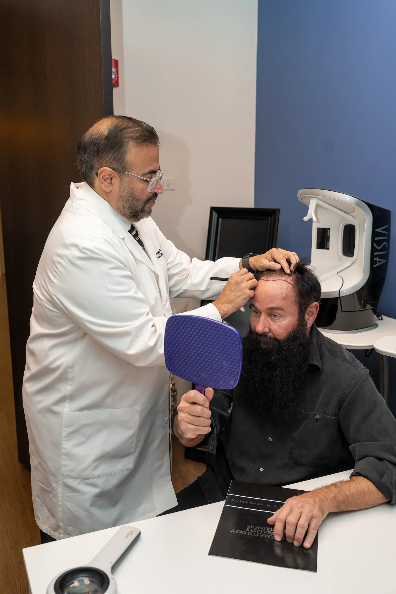 Confident patient after PRP hair restoration consultation at DSI Hair