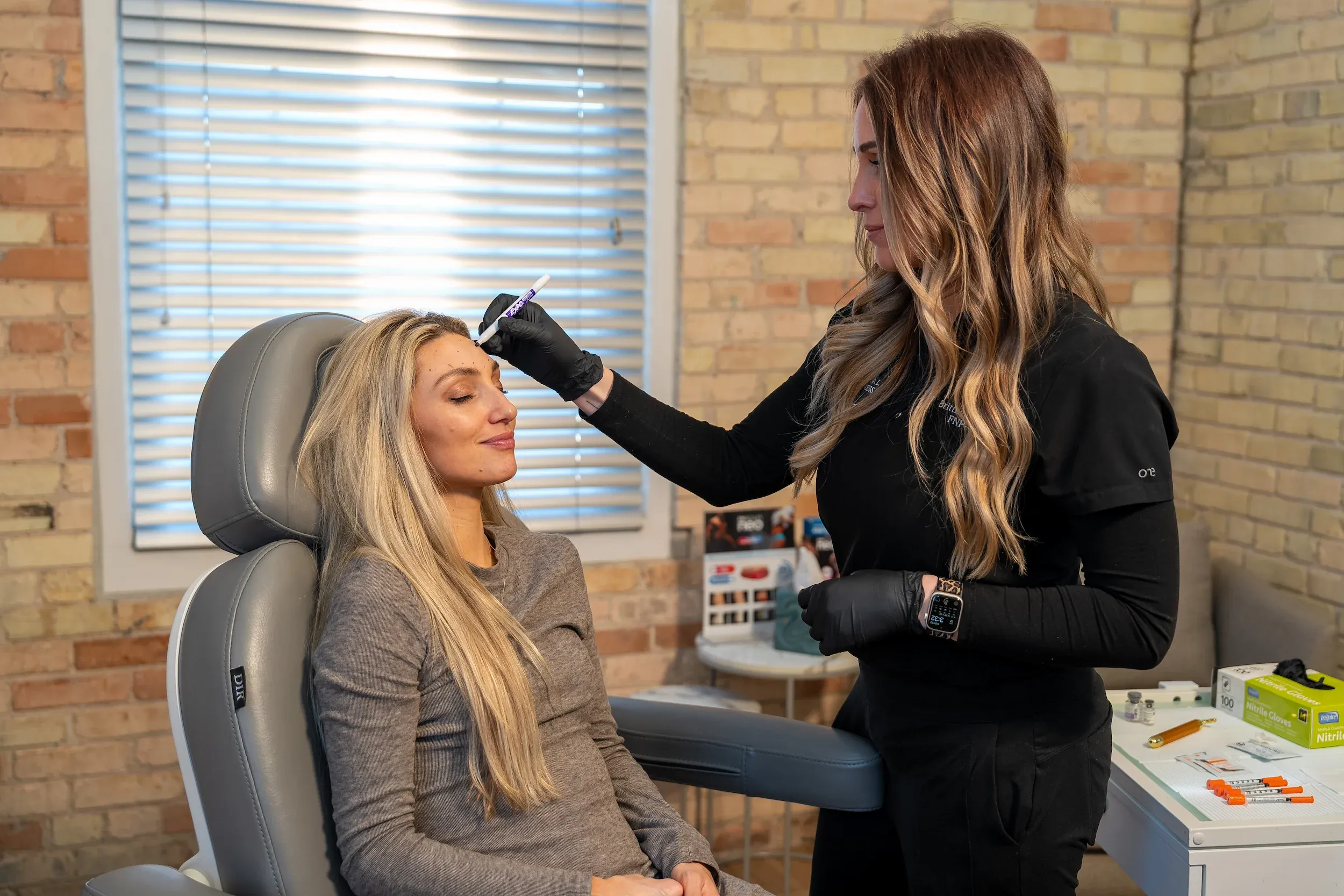 Abstract soft gradient background representing wrinkle treatment areas