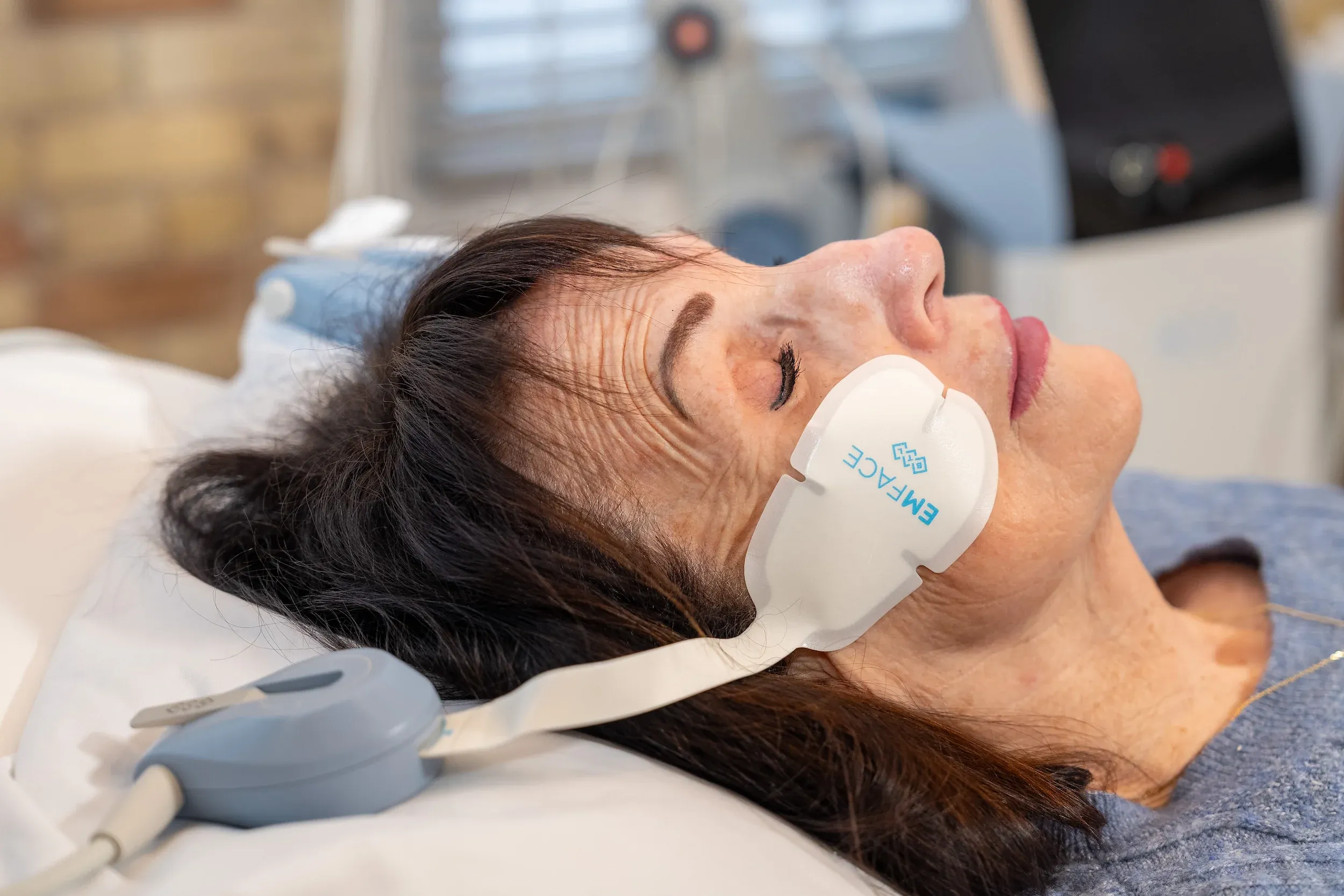 Abstract soft gradient background representing facial lifting and toning