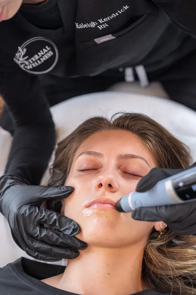 Confident patient portrait after Exion RF at Eternal Wellness Traverse City