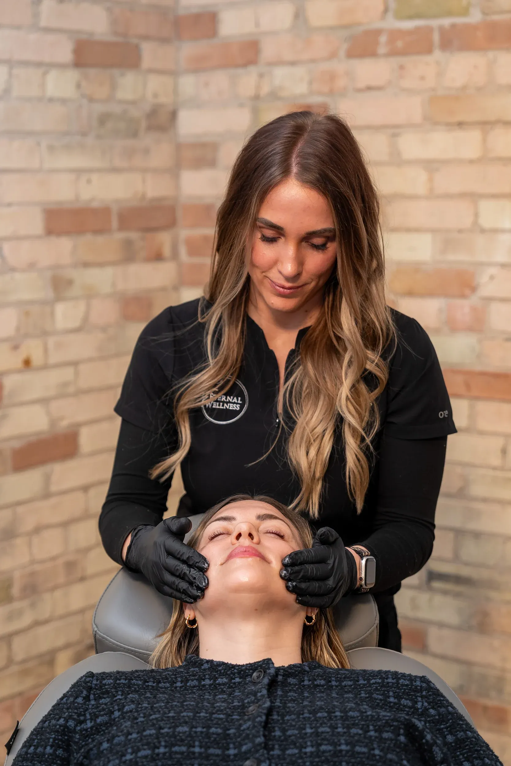 Confident patient portrait after Exion Clear RF at Eternal Wellness Traverse City