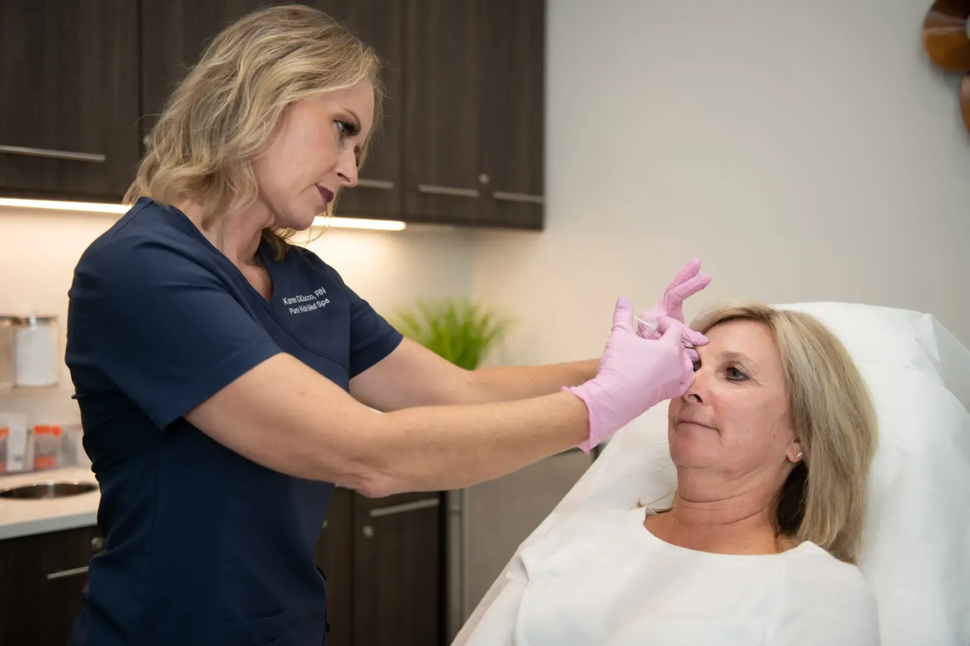 Patient receiving Letybo injection at Pura Vida Med Spa in Fulton, Maryland