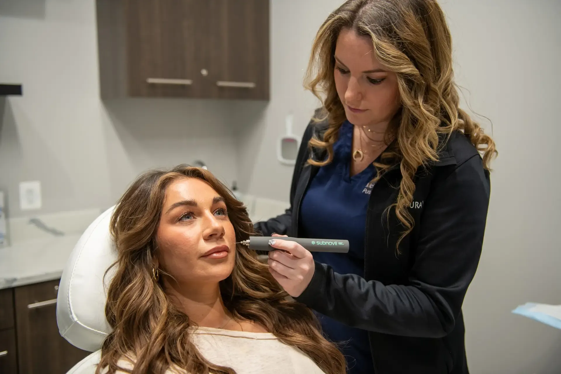 Plasma pen fibroblast skin tightening treatment at Pura Vida Med Spa in Fulton, MD