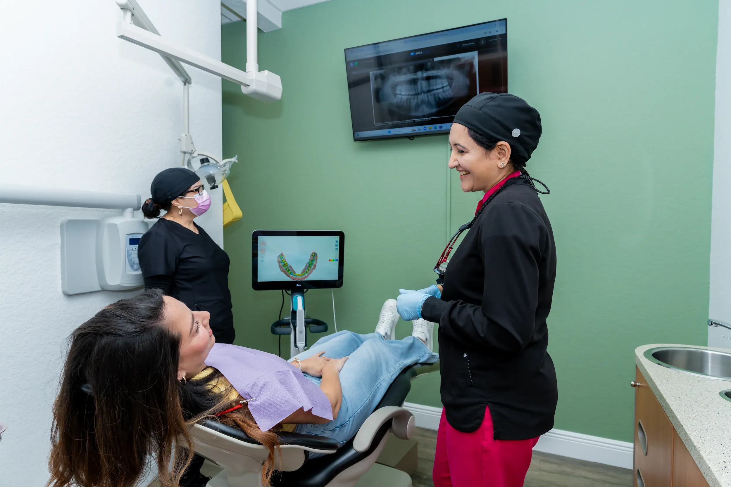 Abstract soft-focus background representing complete smile restoration at Enclave Dental