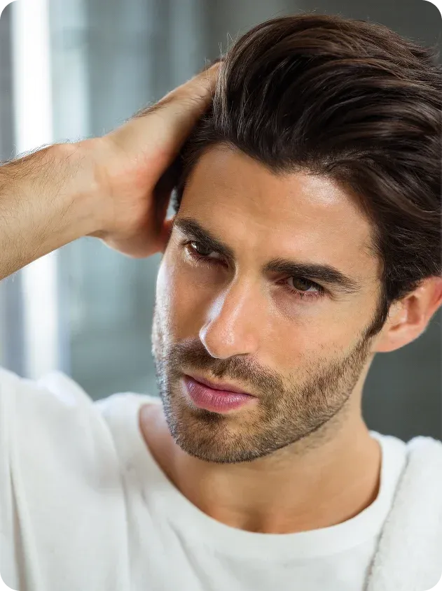 Confident patient after consultation about FUE vs FUT candidacy at DSI Hair