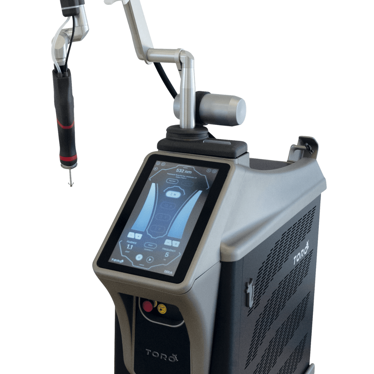 Before and after comparison showing Toro Laser pigment correction and skin tone improvement