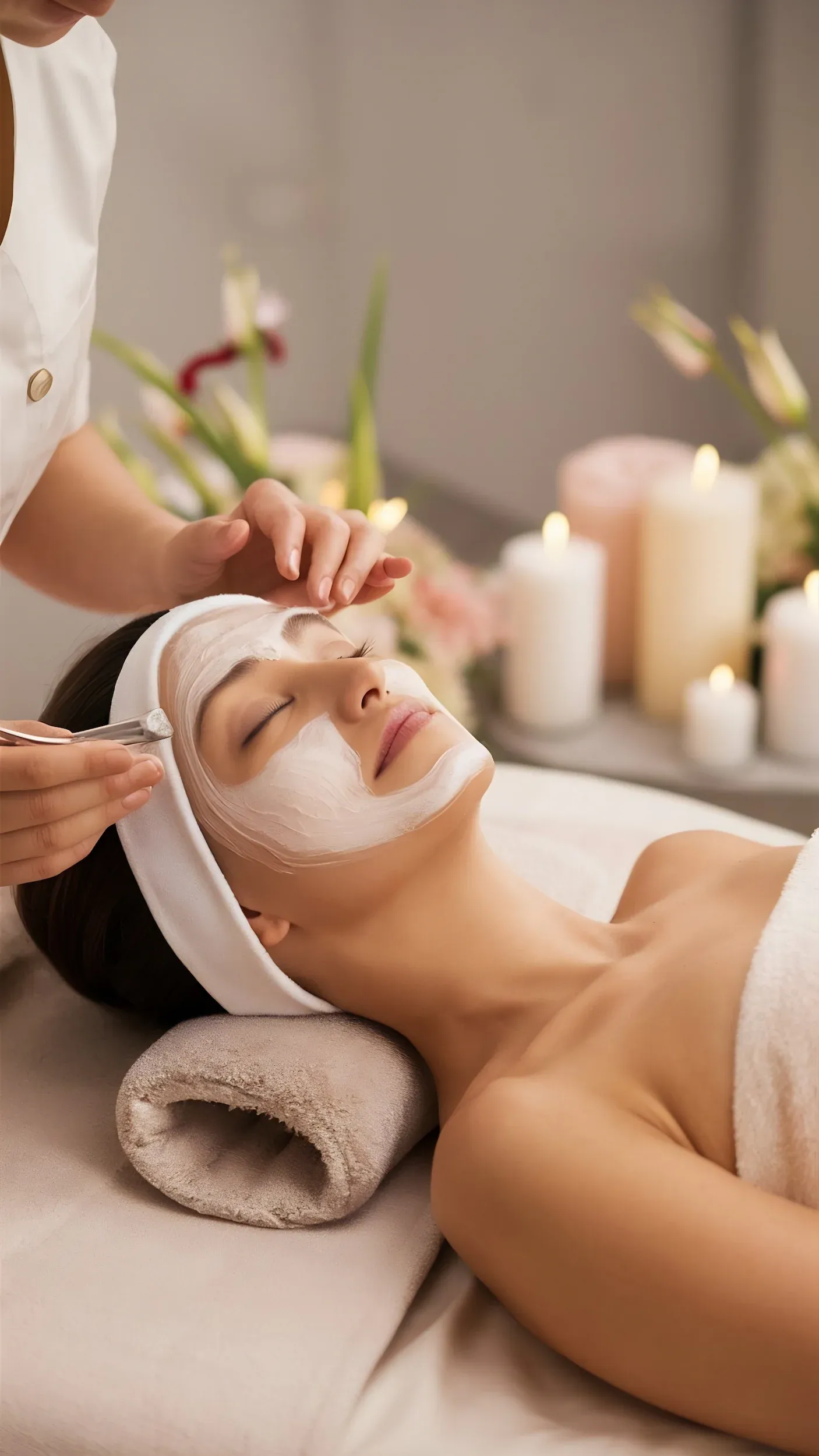 Confident patient with healthy glowing skin after spa facial at Eternal Wellness Traverse City
