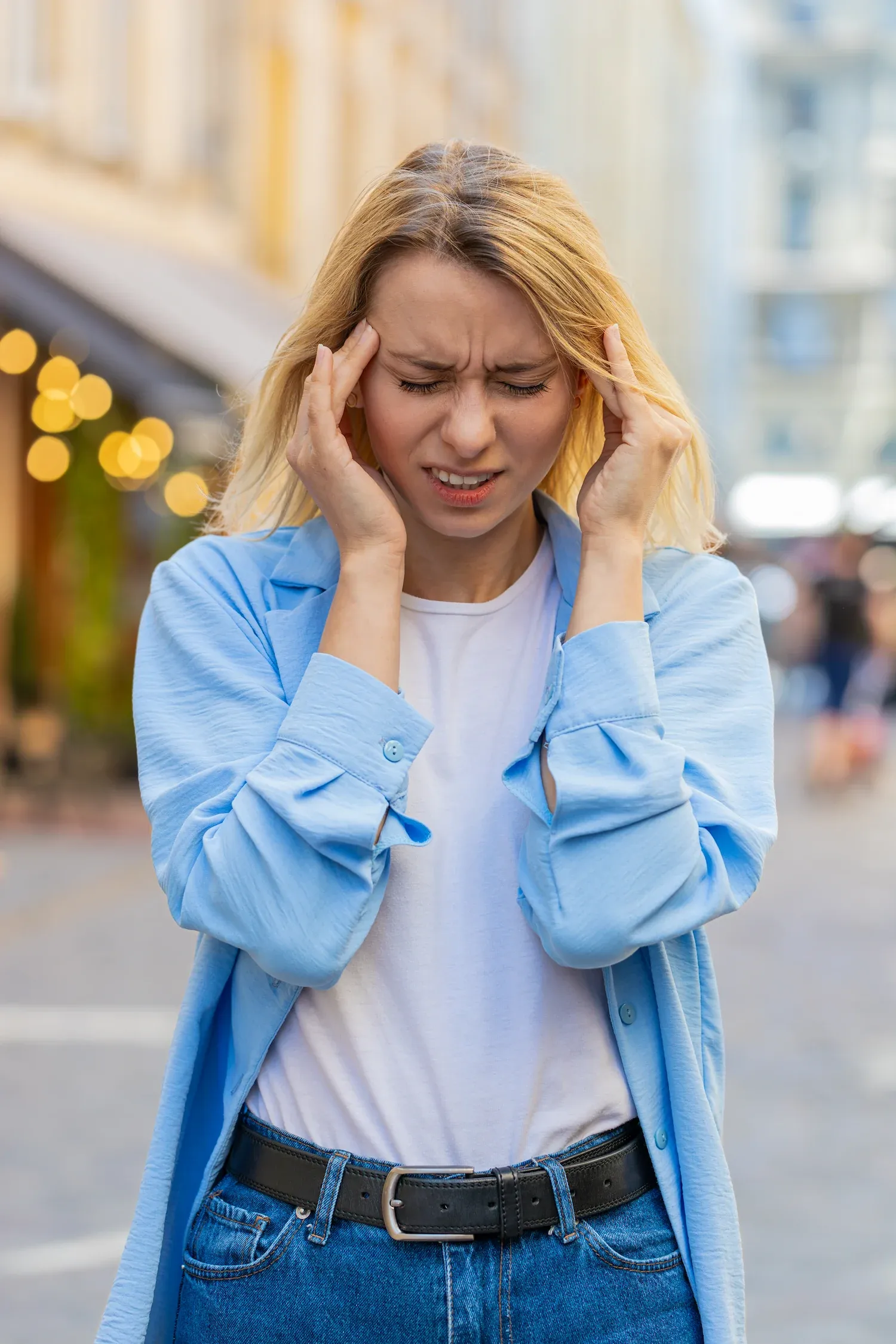 Close-up visual of headache and migraine concerns at Bensa Chiropractic and Wellness