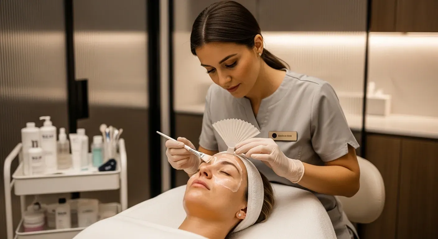 Chemical peel solution application technique demonstration