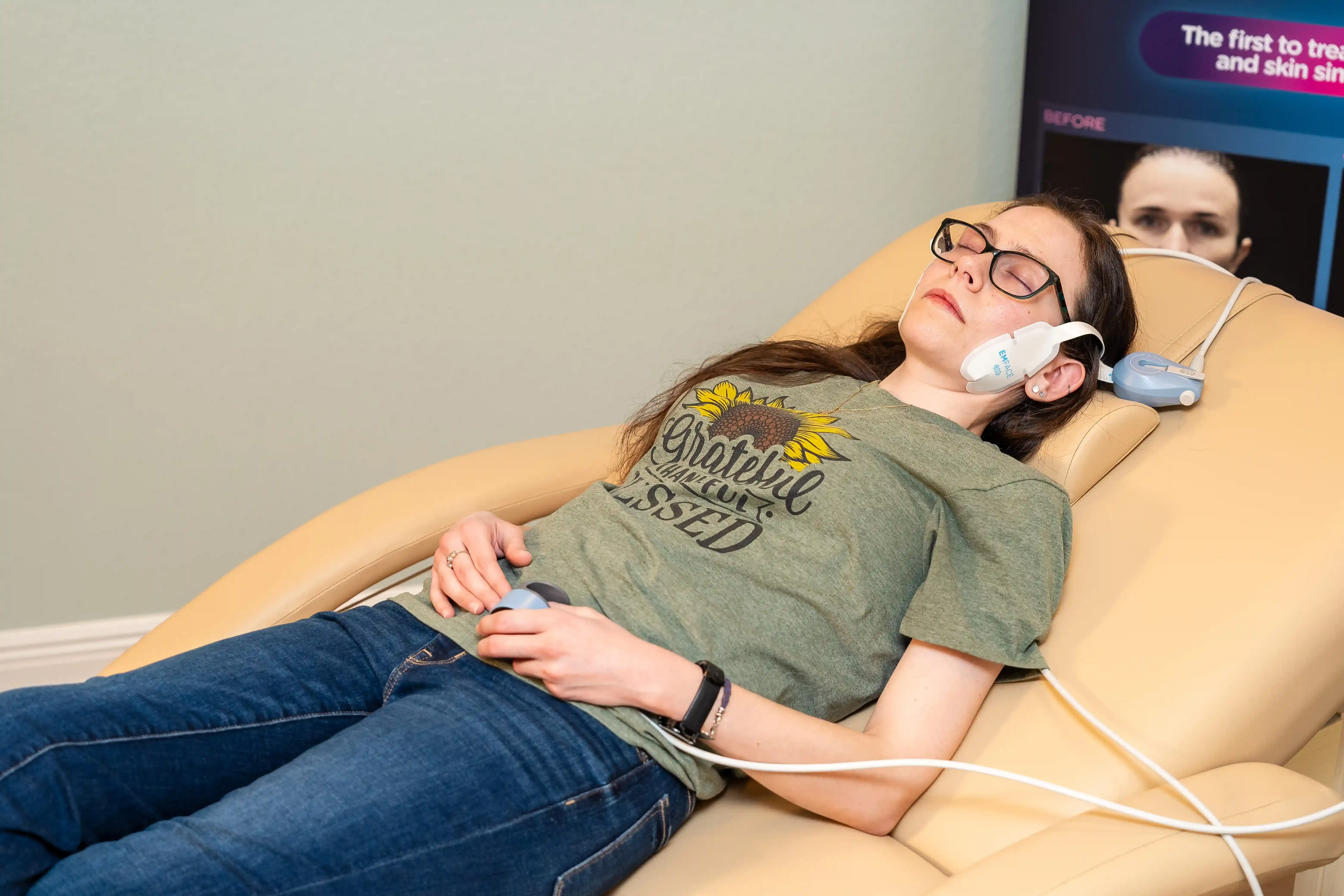 Abstract soft gradient background representing facial rejuvenation and skin tightening