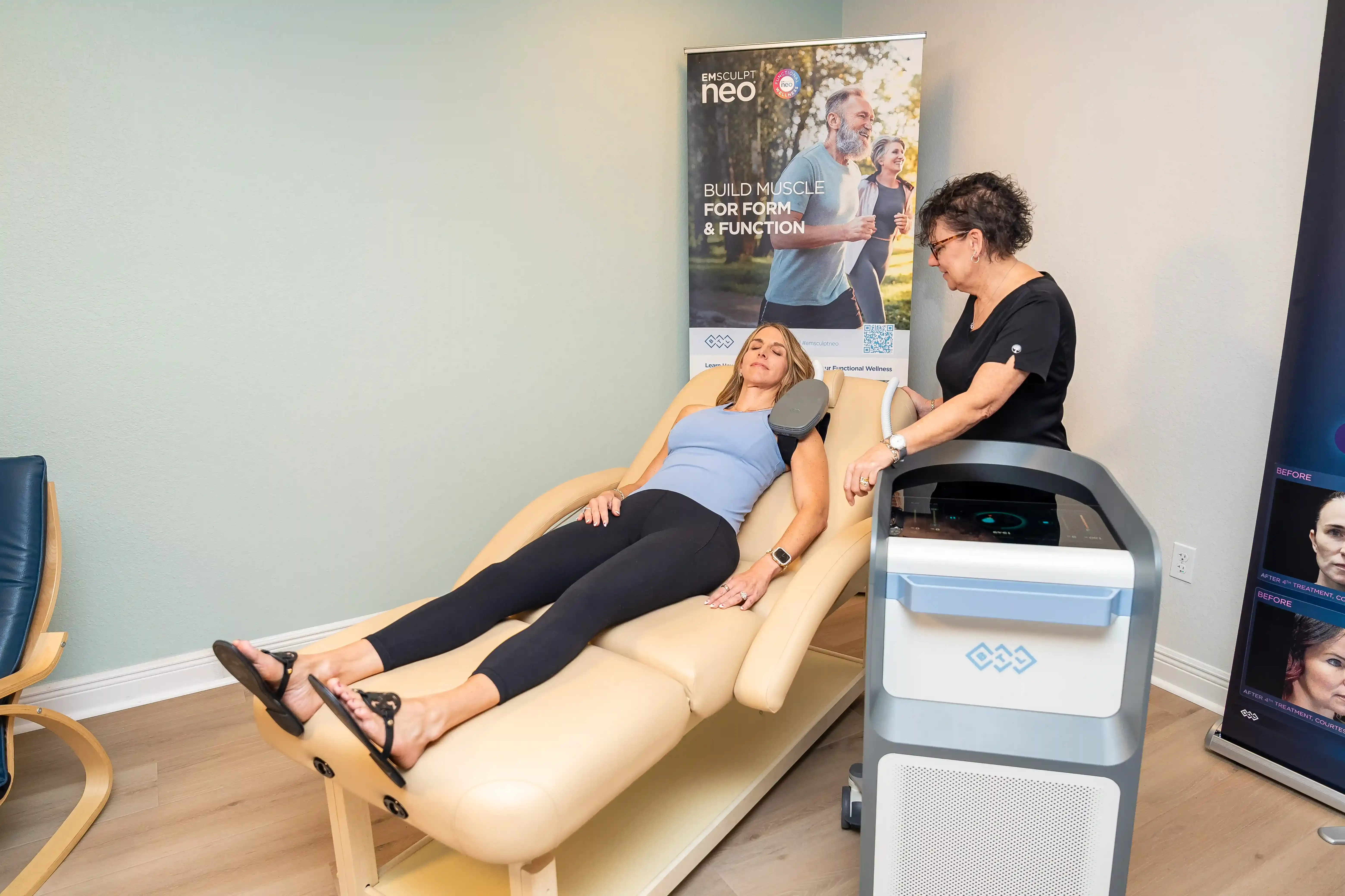 Abstract soft gradient background representing body contouring treatment areas