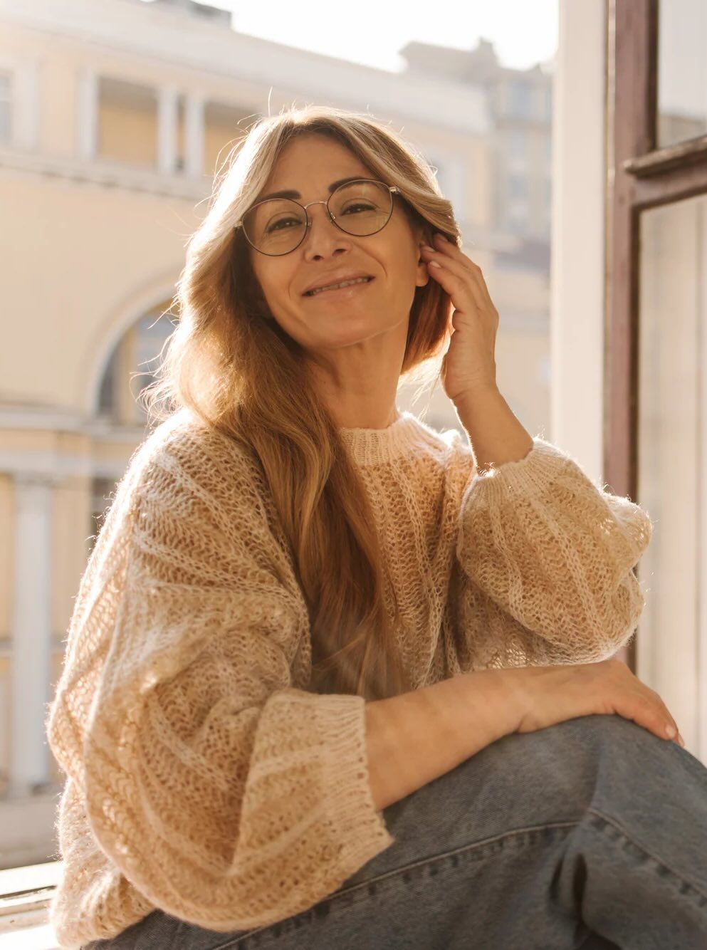 Confident patient portrait after VI Chemical Peel at Eternal Wellness Traverse City