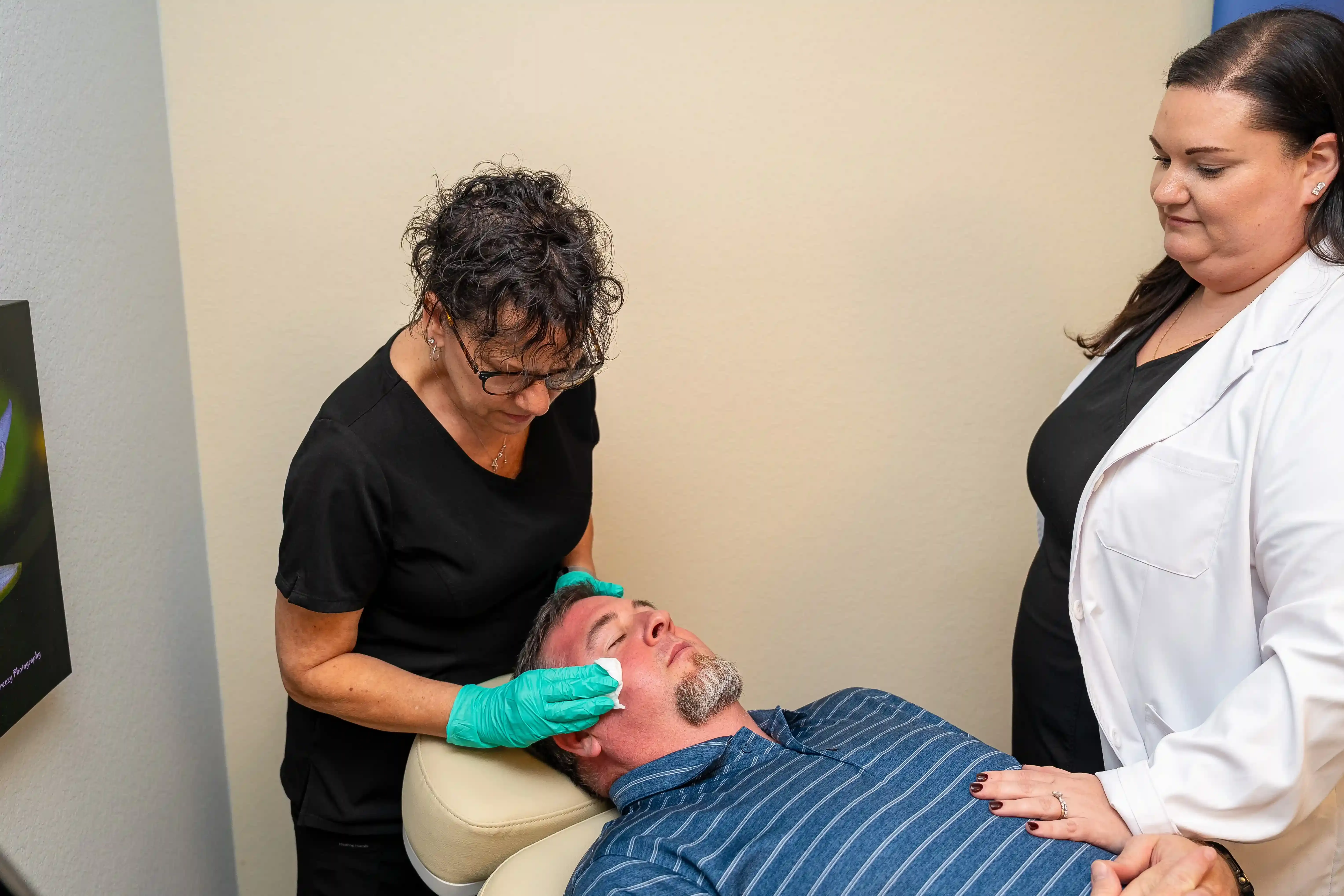Patient receiving Exion Clear RF skin tightening treatment at Arise Integrative Wellness in Port Charlotte, FL