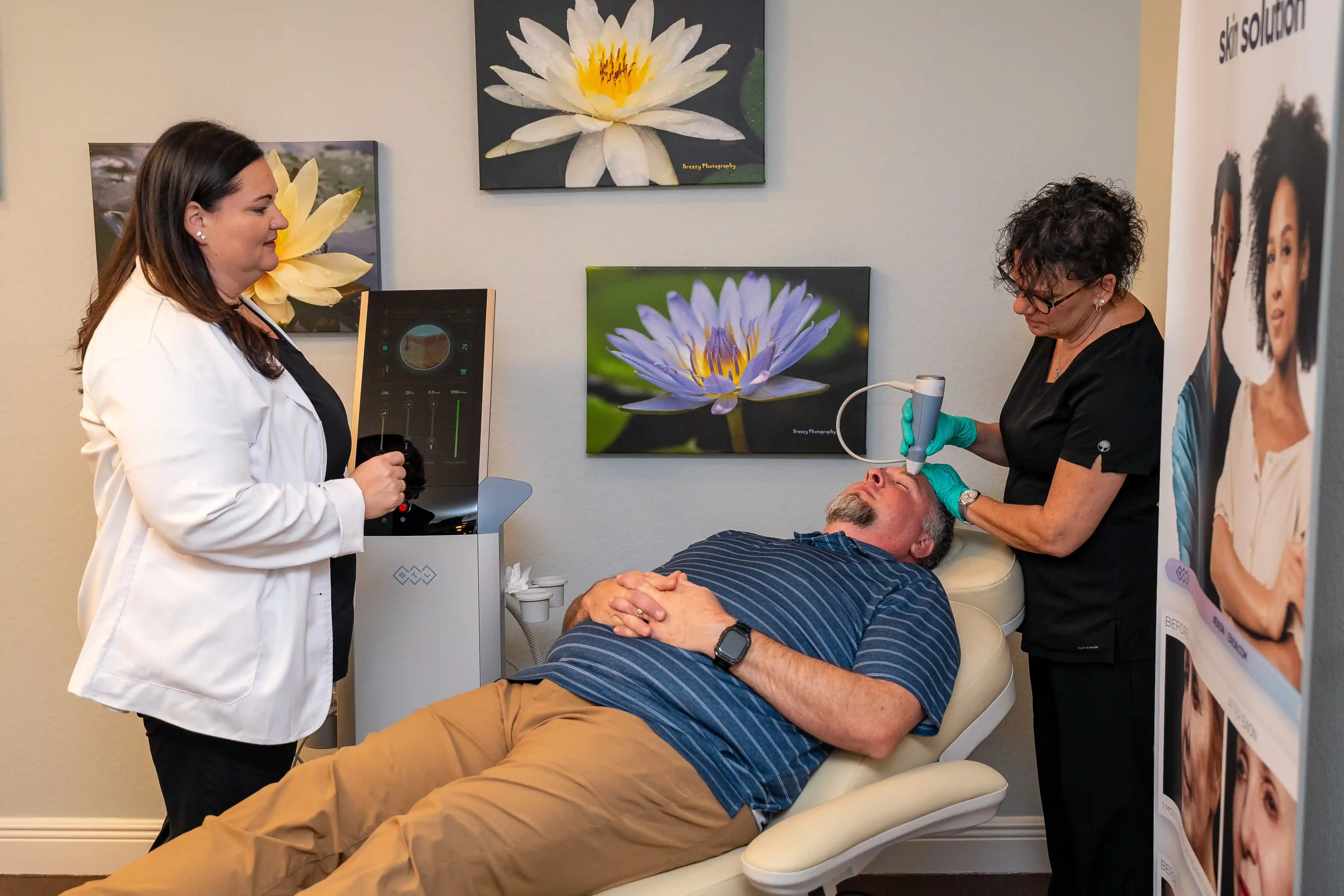 Patient receiving Exion RF Microneedling treatment at Arise Integrative Wellness in Port Charlotte, FL