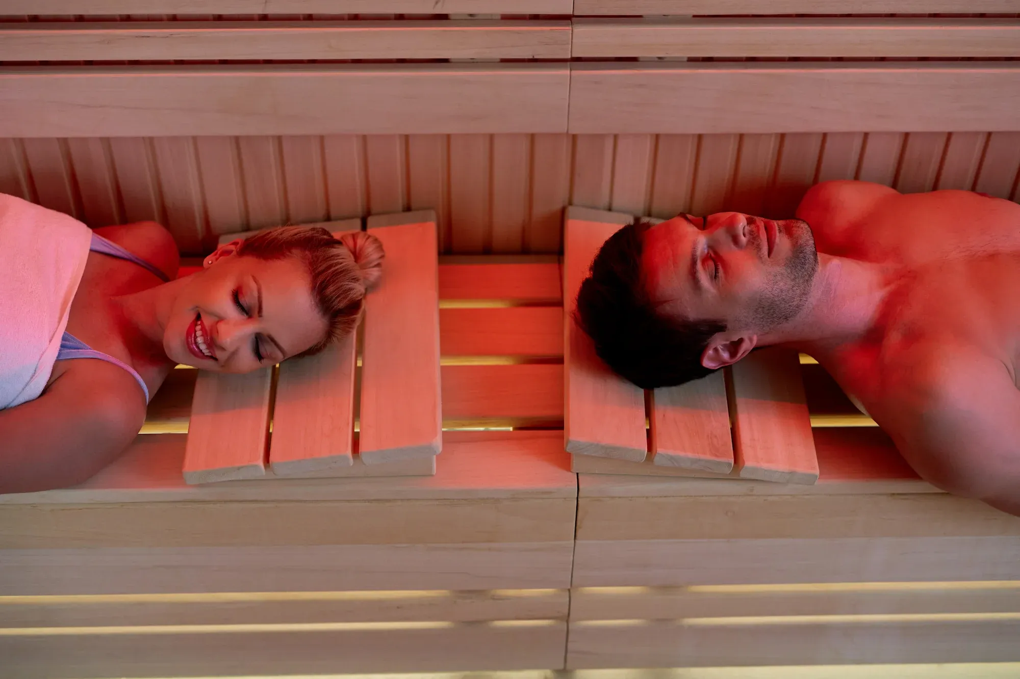 Patient relaxing during infrared sauna session at Arise Integrative Wellness in Port Charlotte, FL