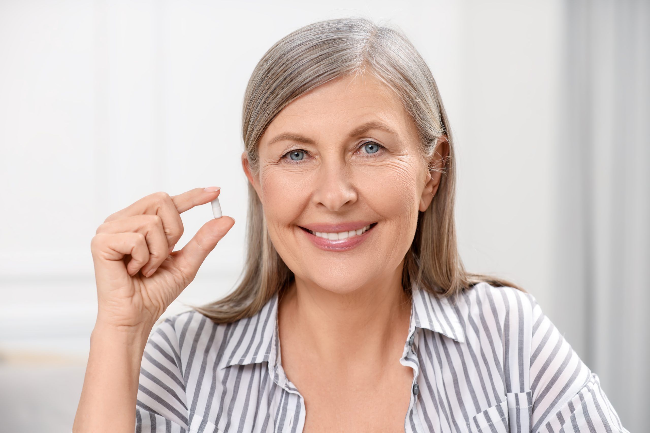 Confident patient considering hormone therapy