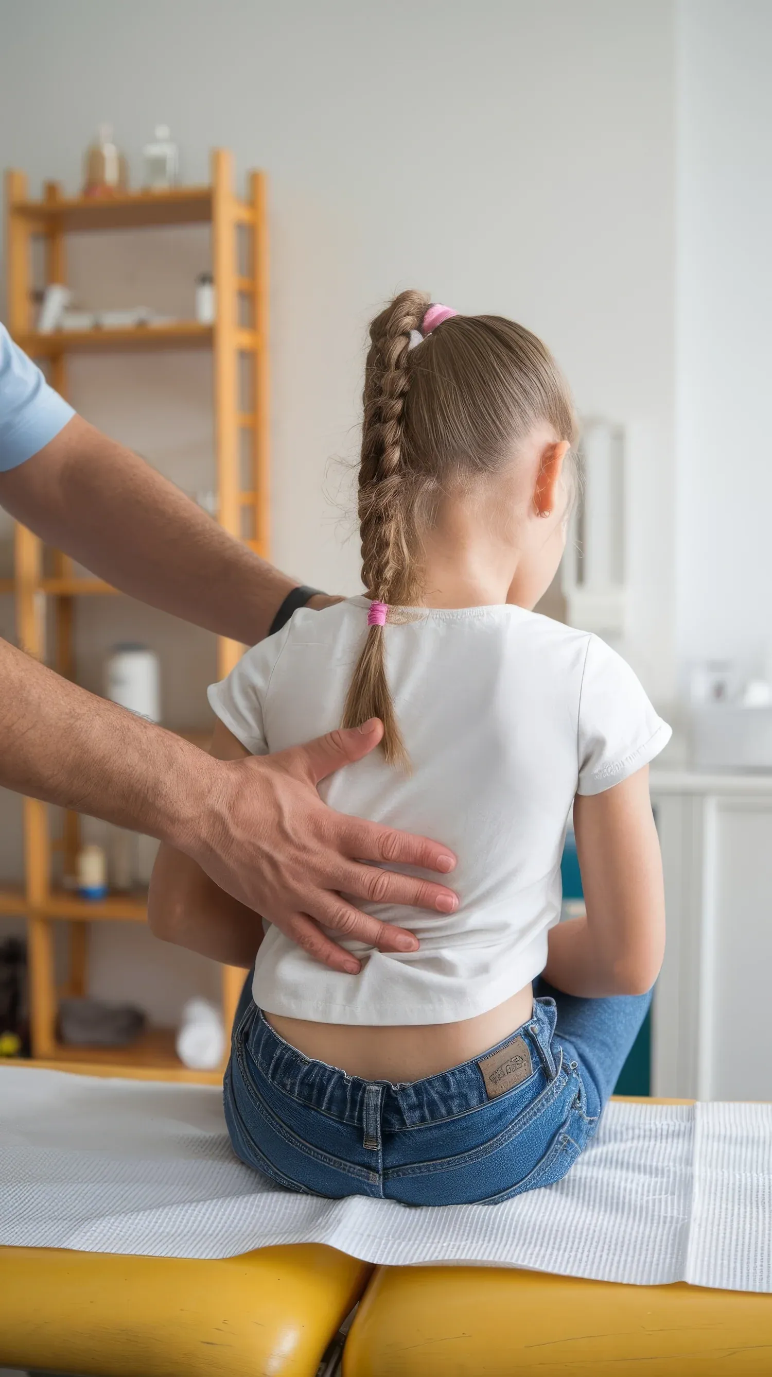 Before and after posture improvement in pediatric chiropractic patient at Bensa Chiropractic Bradenton