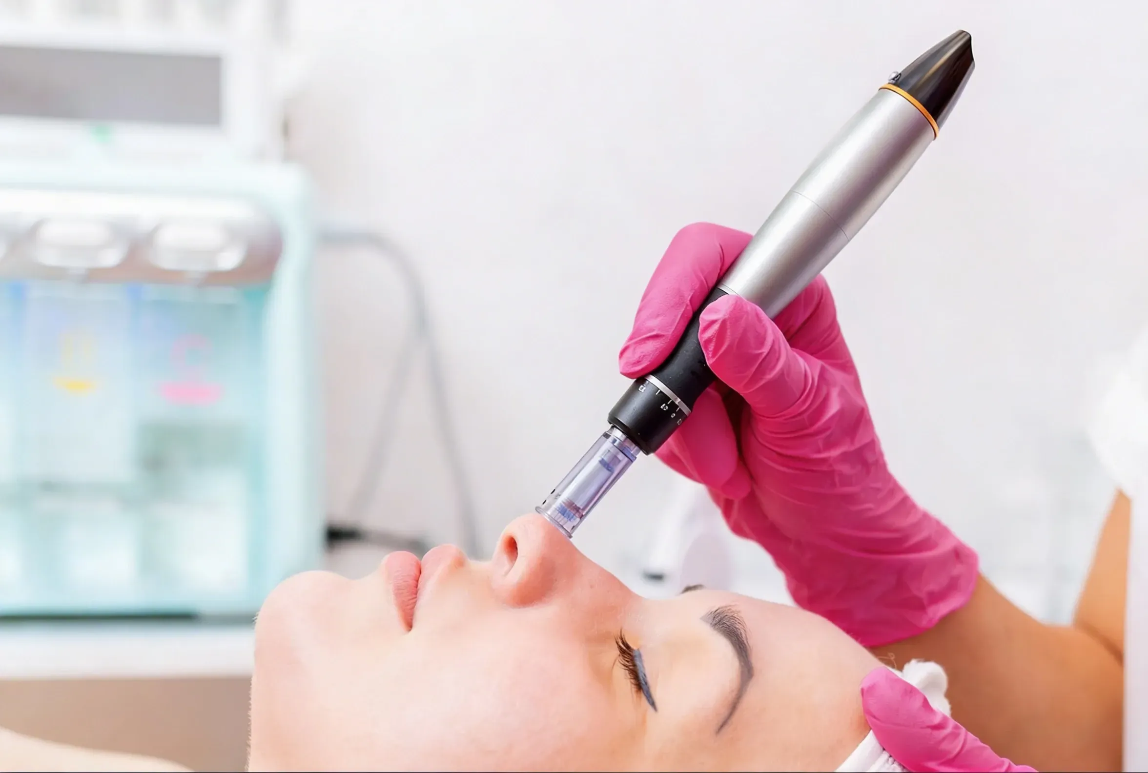 Abstract soft gradient background representing skin renewal and collagen induction
