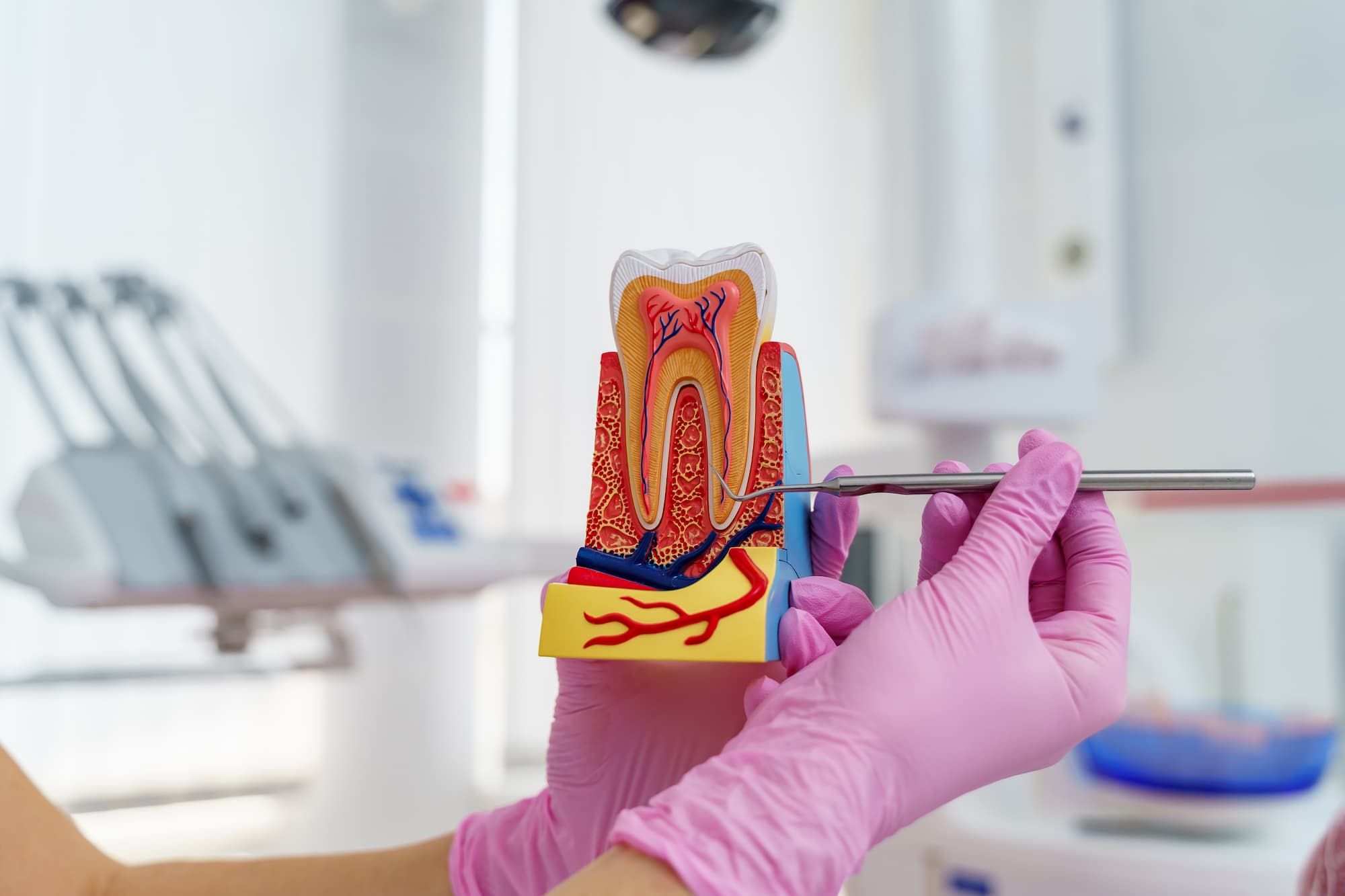 Patient receiving comfortable root canal treatment at Enclave Dental in Lake Mary, FL