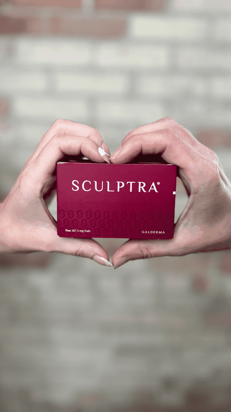 Before and after Sculptra results showing collagen restoration at Eternal Wellness Traverse City