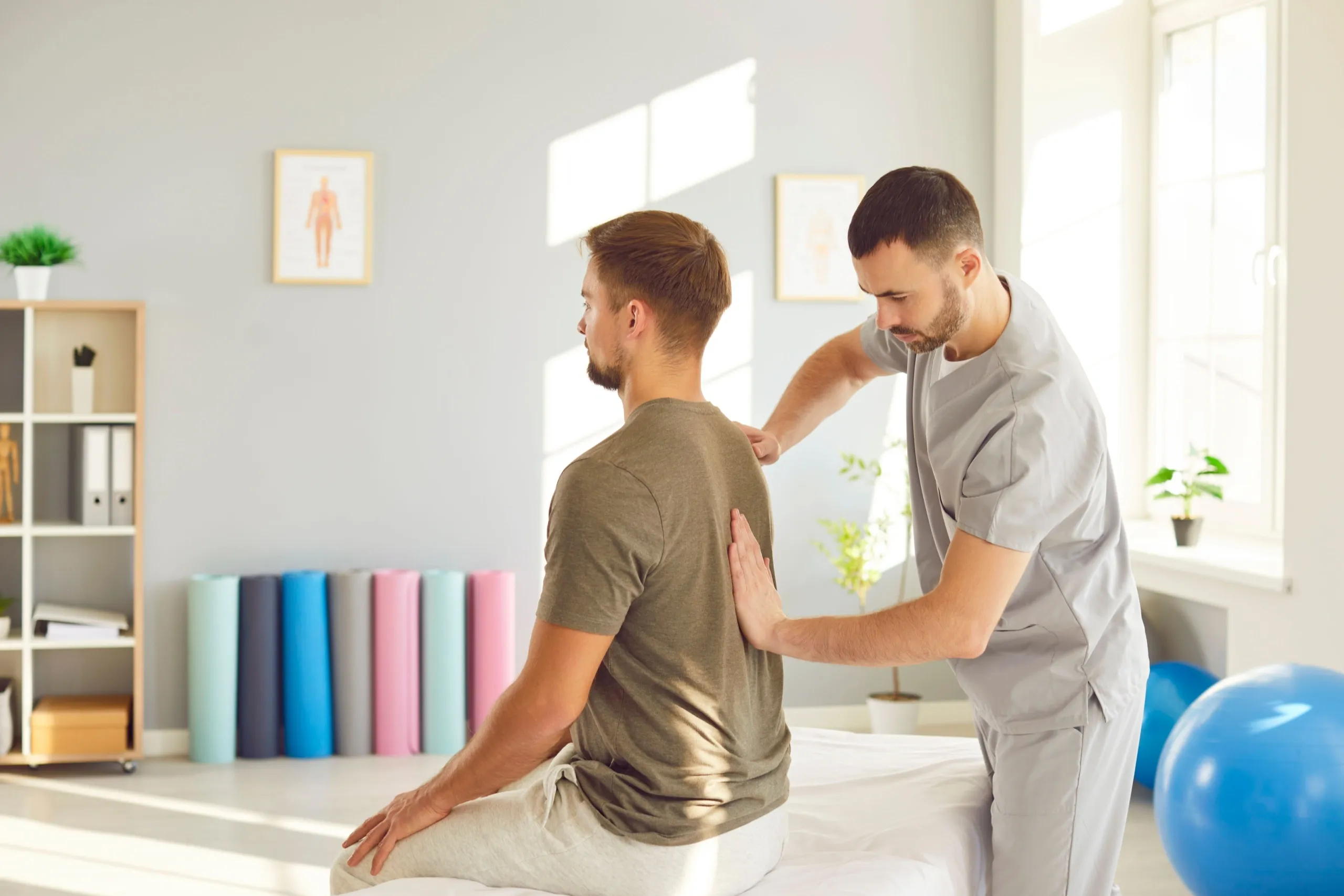 Abstract soft gradient background representing body rehabilitation and recovery