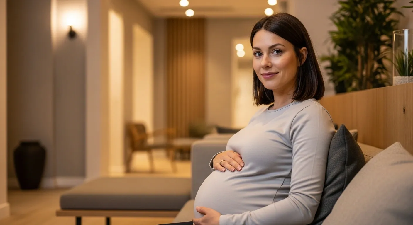 Expecting mother receiving prenatal chiropractic care at Precision Chiropractic in Rockford MI