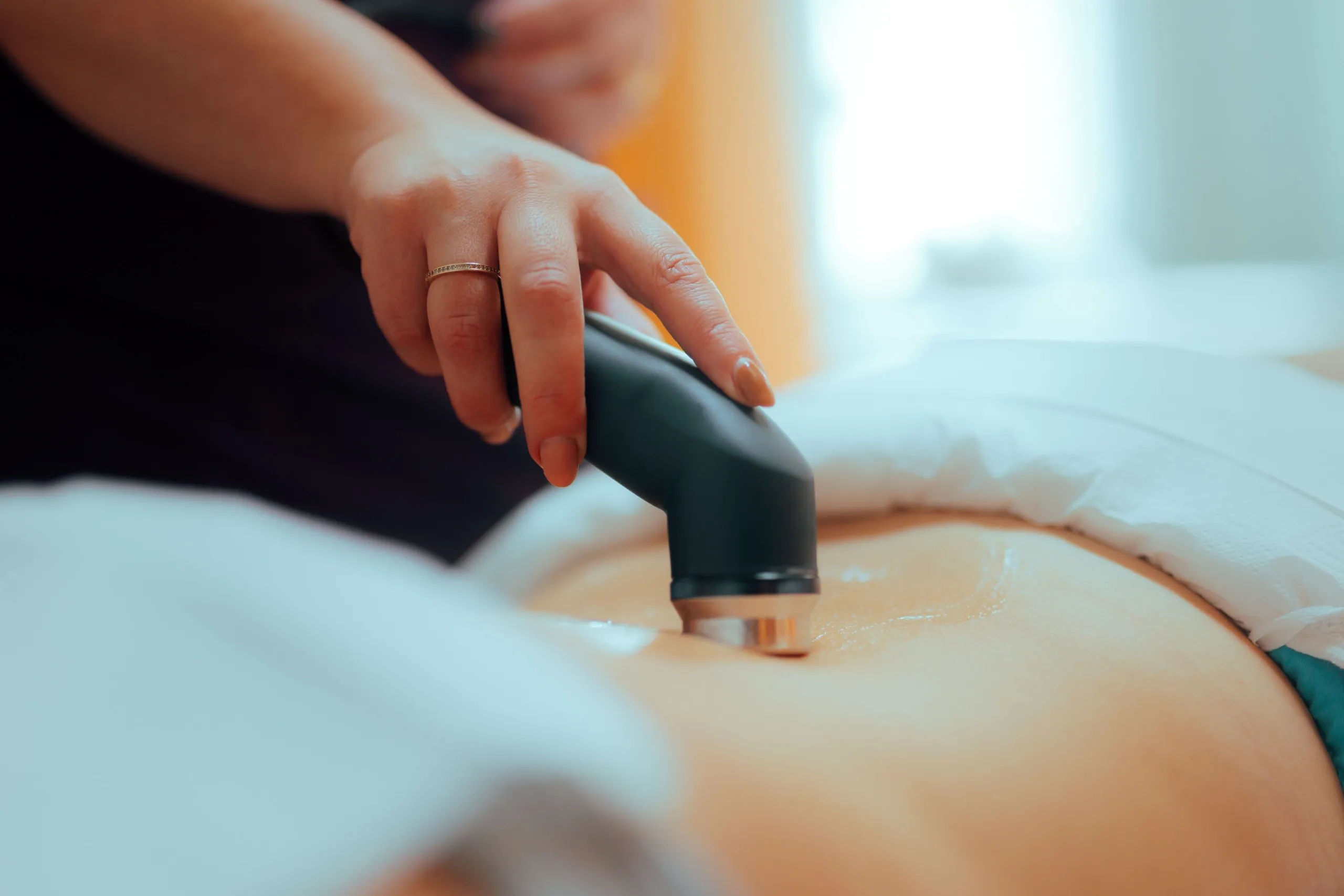 Abstract soft gradient background representing therapeutic ultrasound healing