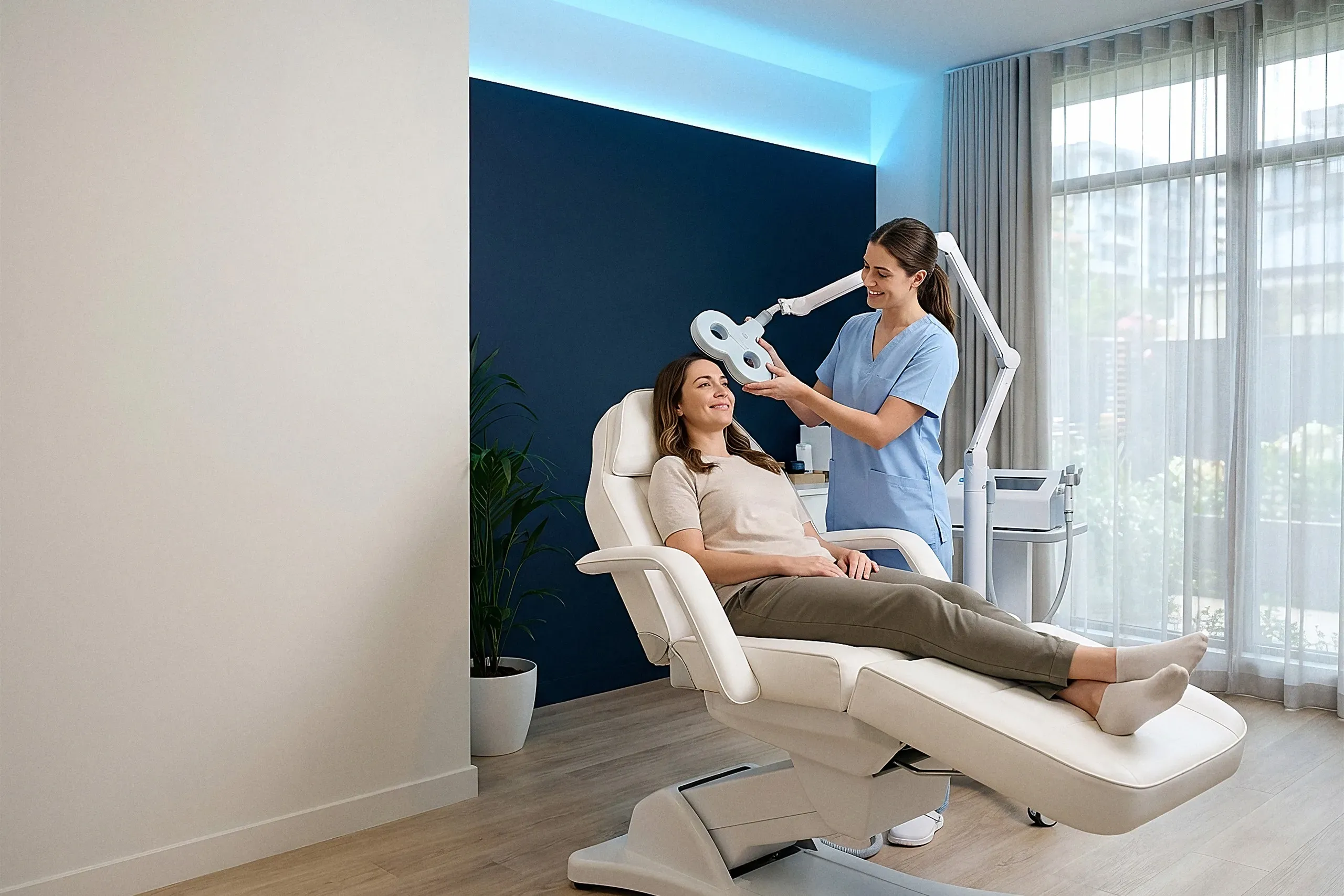 TMS therapy treatment session at Physicians Ketamine Institute of Destin in Destin Florida